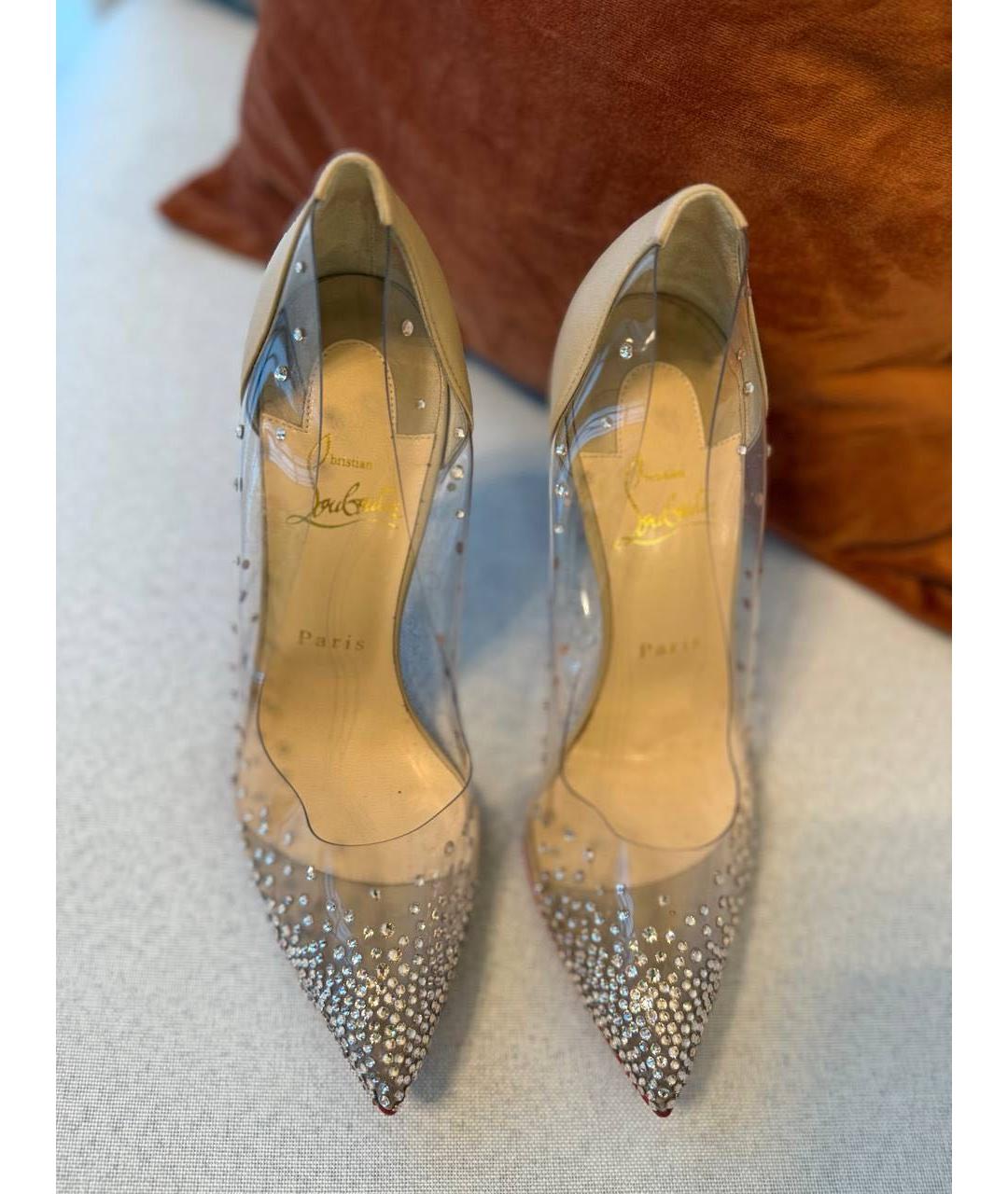 CHRISTIAN LOUBOUTIN Бежевые резиновые туфли, фото 3