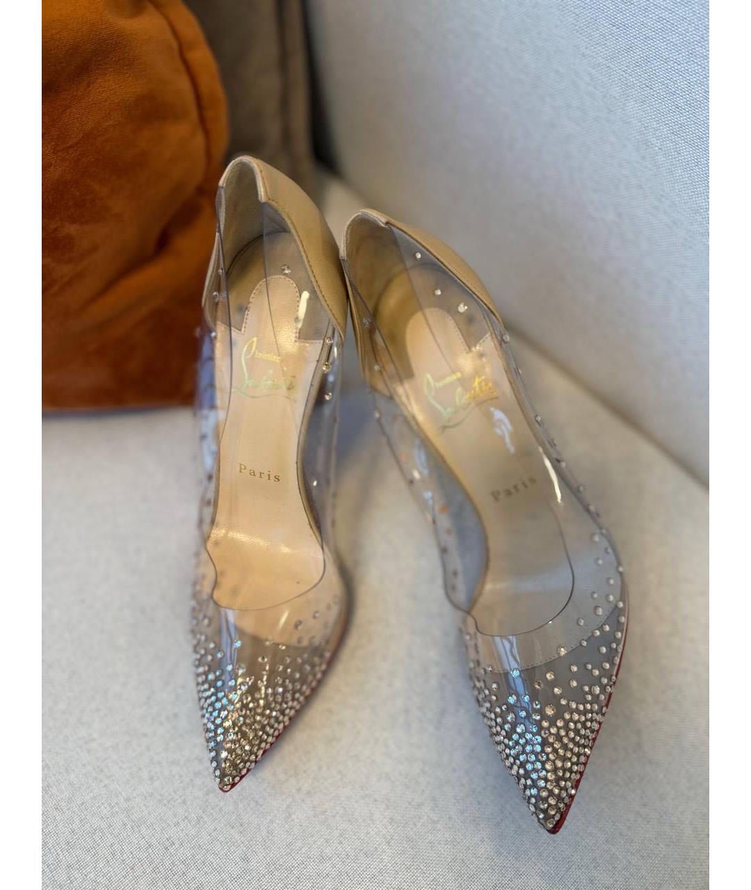 CHRISTIAN LOUBOUTIN Бежевые резиновые туфли, фото 4