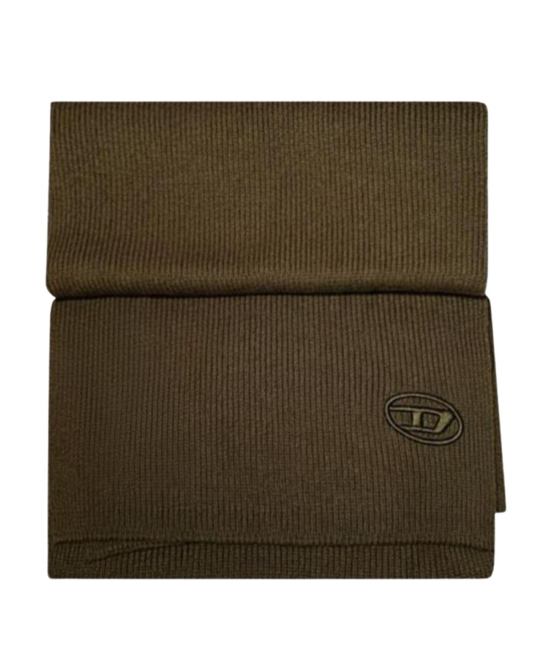 DIESEL Хаки шерстяной шарф, фото 1