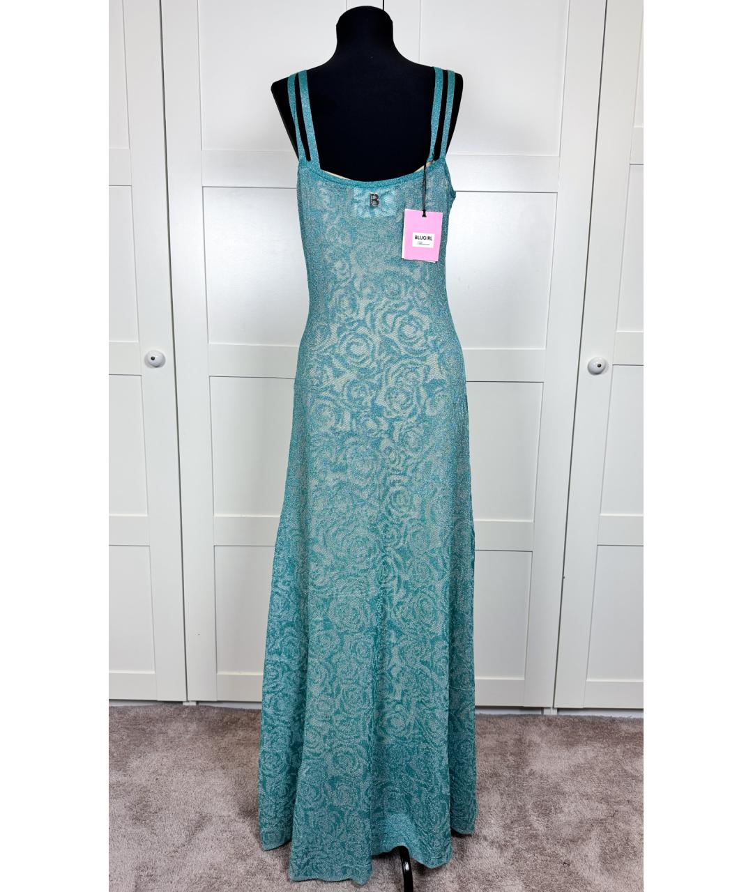 BLUGIRL Бирюзовое вискозное коктейльное платье, фото 2