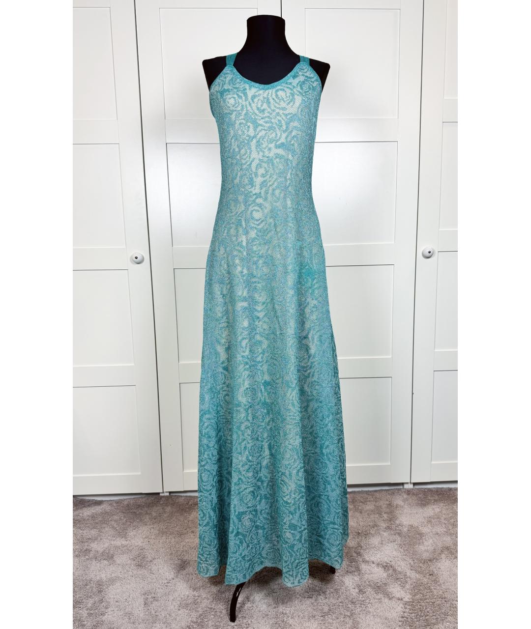 BLUGIRL Бирюзовое вискозное коктейльное платье, фото 4