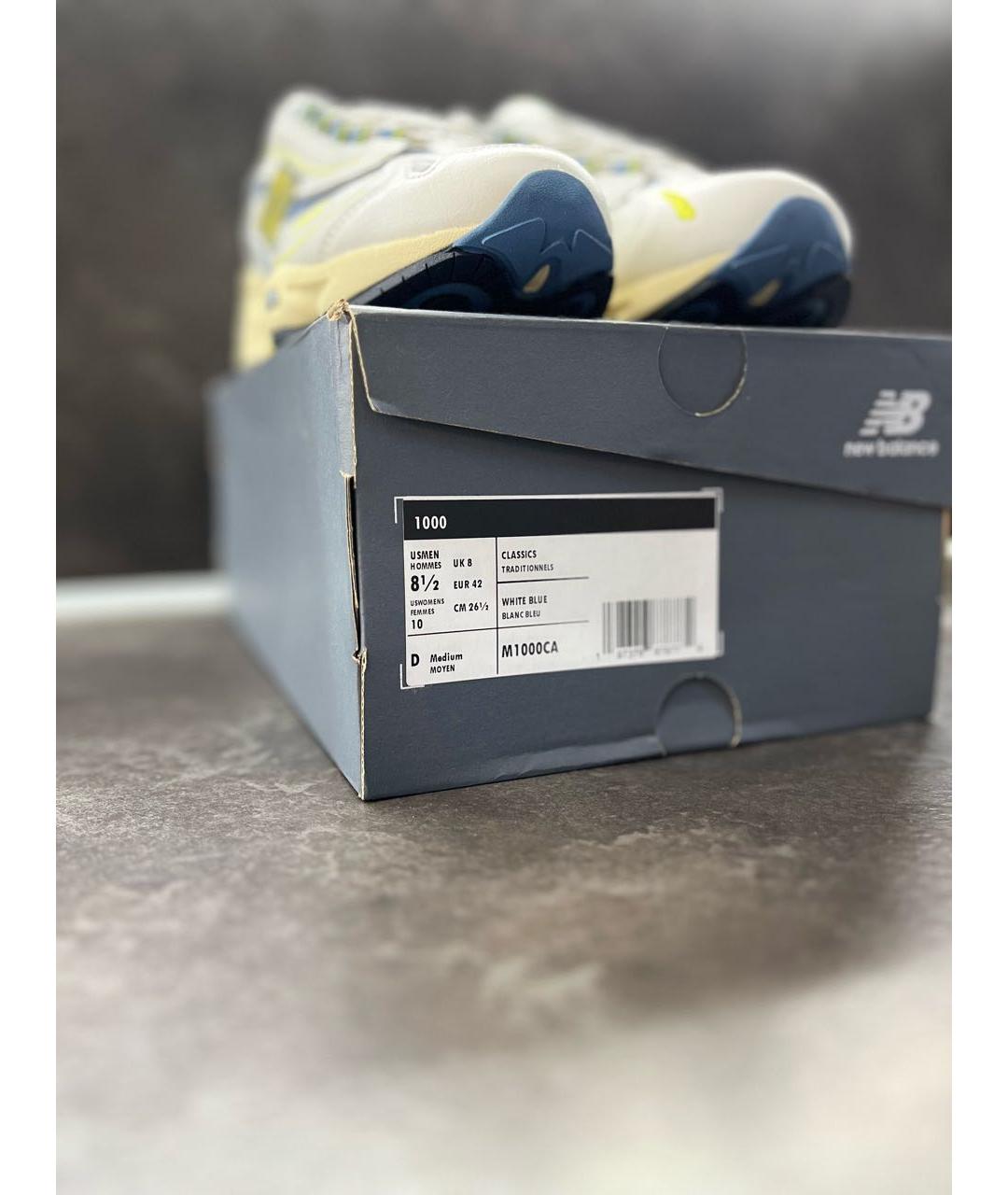 NEW BALANCE Белые низкие кроссовки / кеды из искусственной кожи, фото 6