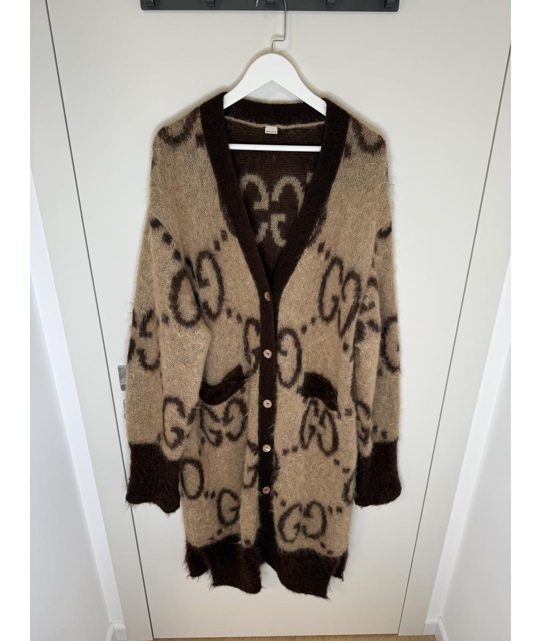 GUCCI Коричневый шерстяной кардиган, фото 5