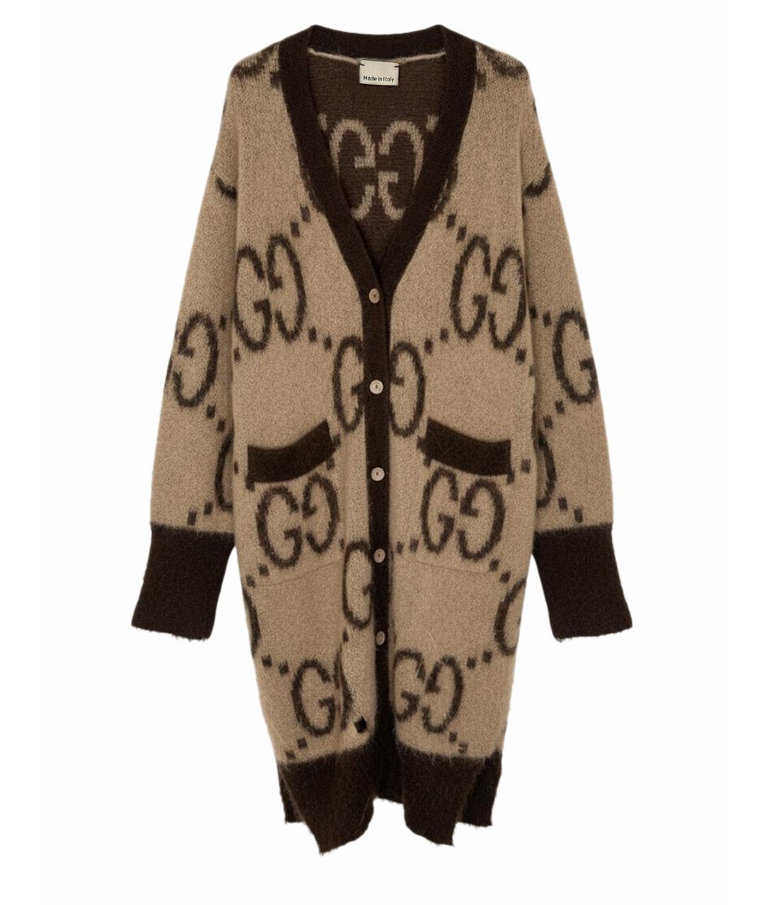 GUCCI Коричневый шерстяной кардиган, фото 1