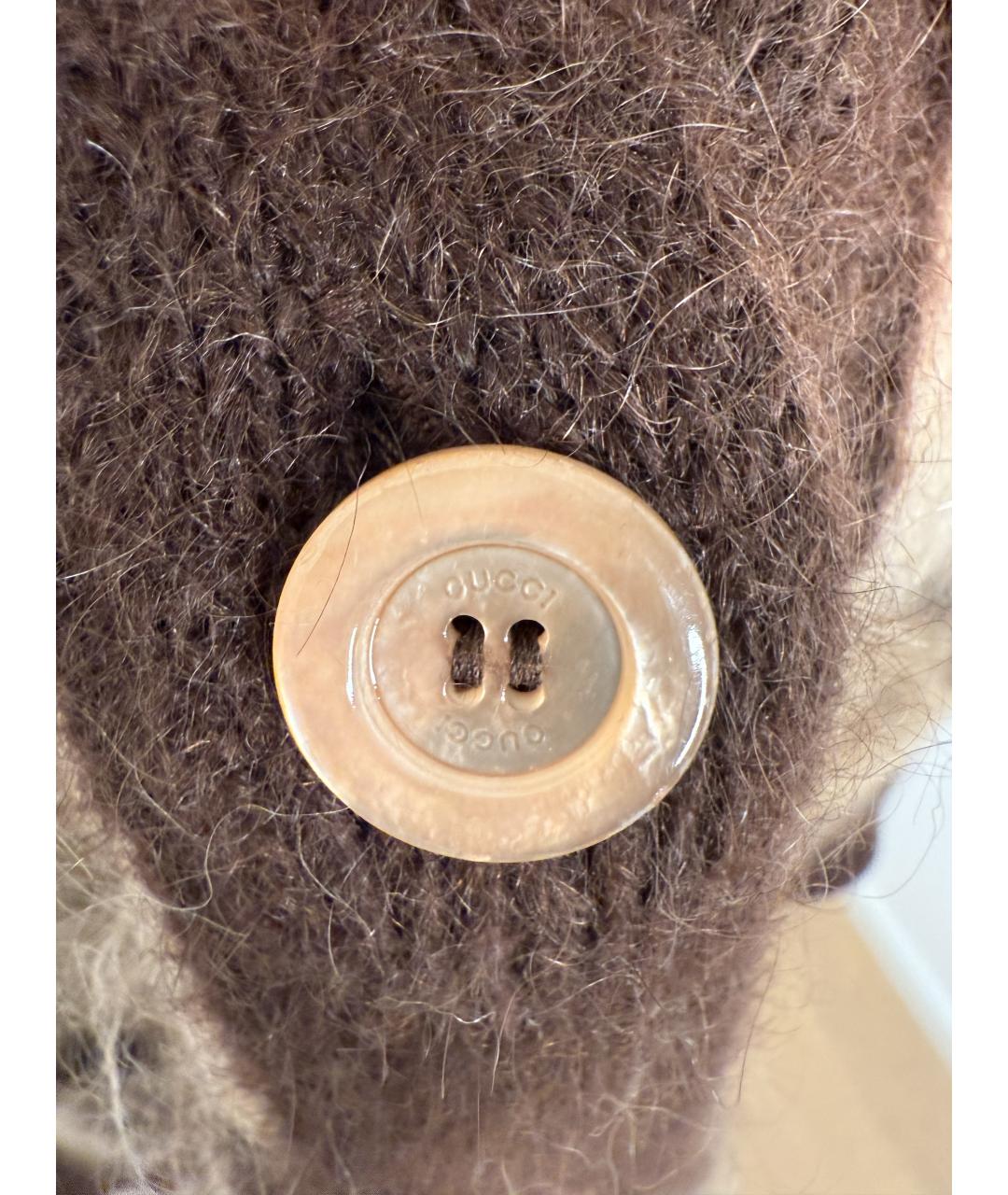 GUCCI Коричневый шерстяной кардиган, фото 4