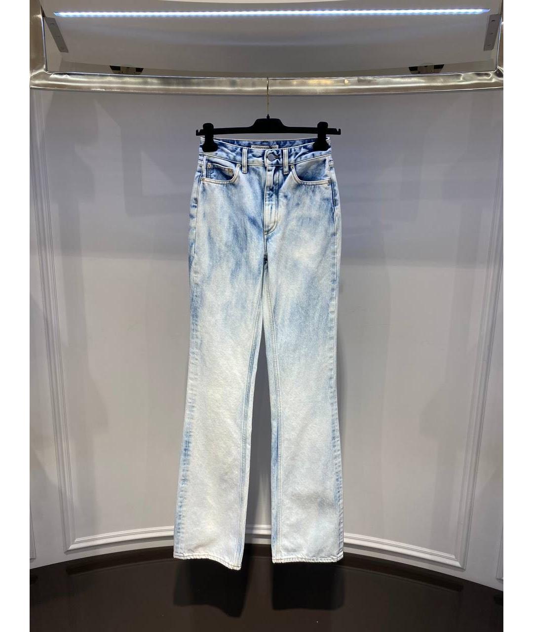 ALESSANDRA RICH Голубые хлопковые прямые джинсы, фото 4