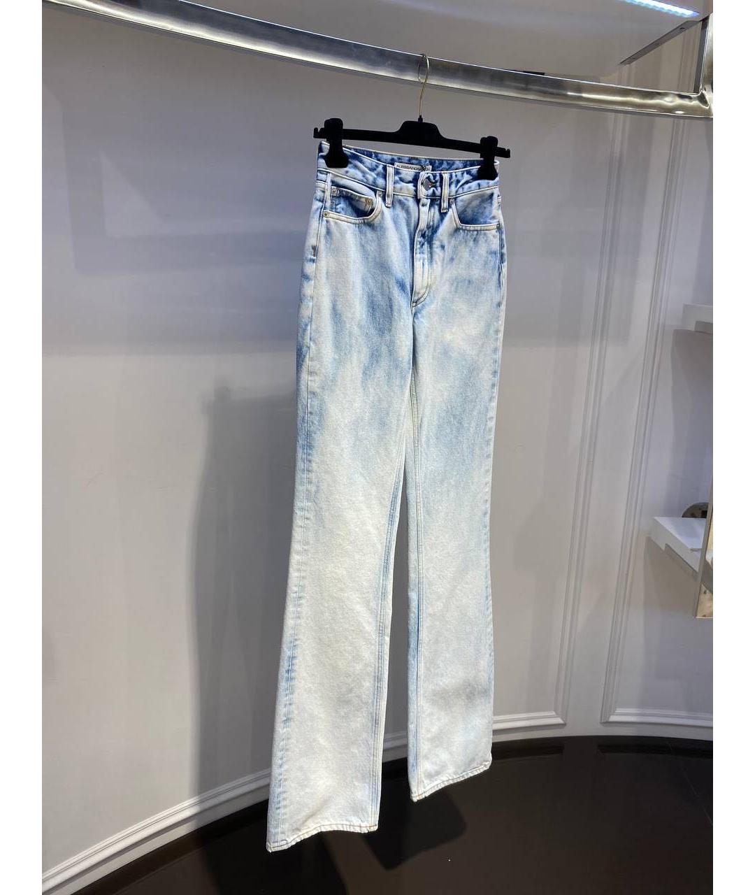 ALESSANDRA RICH Голубые хлопковые прямые джинсы, фото 3