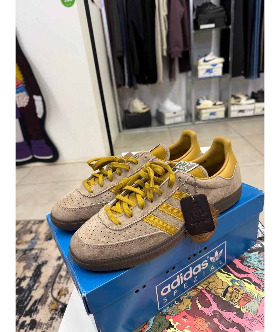 CP COMPANY Бежевые замшевые низкие кроссовки / кеды, фото 4