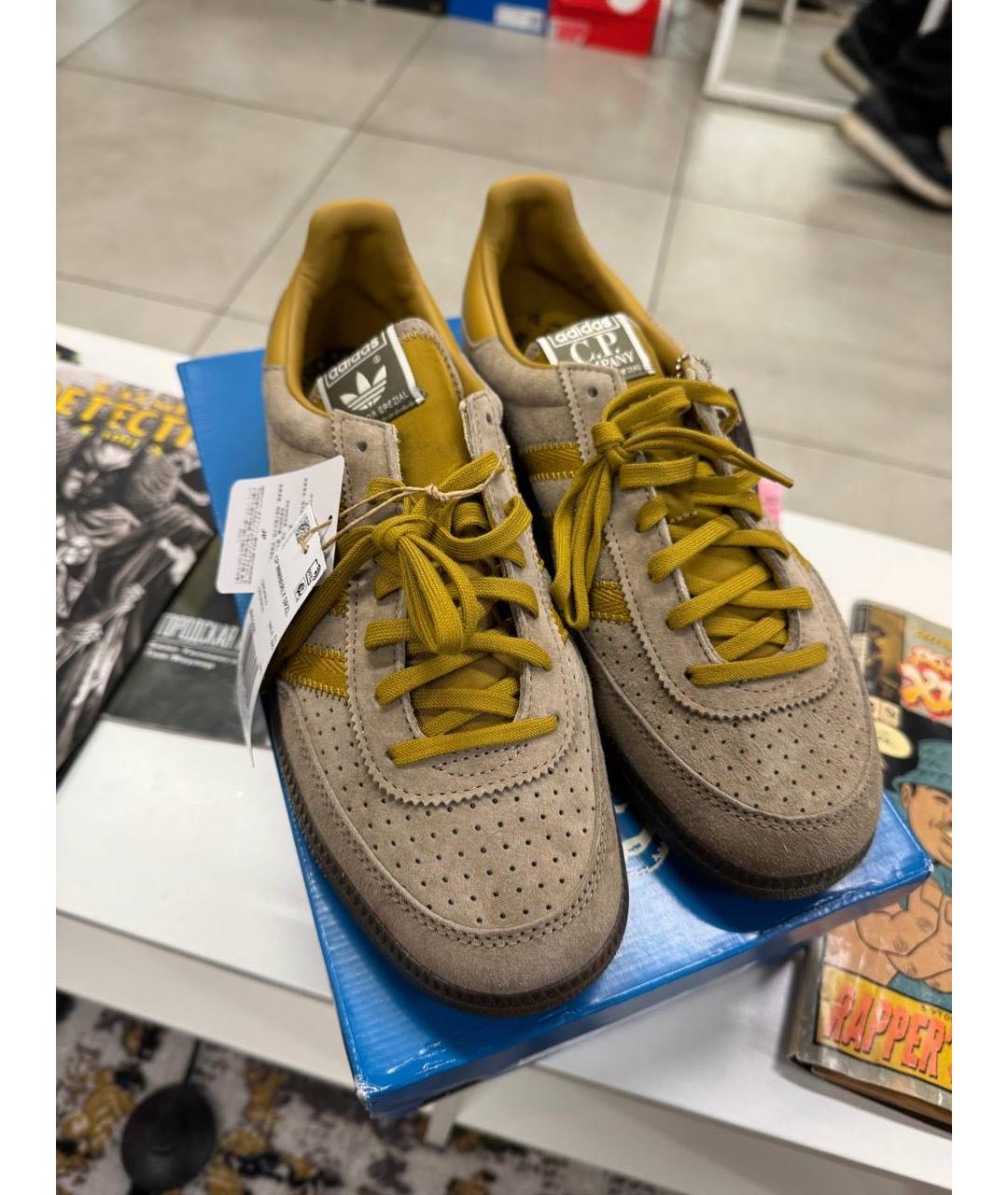 CP COMPANY Бежевые замшевые низкие кроссовки / кеды, фото 2