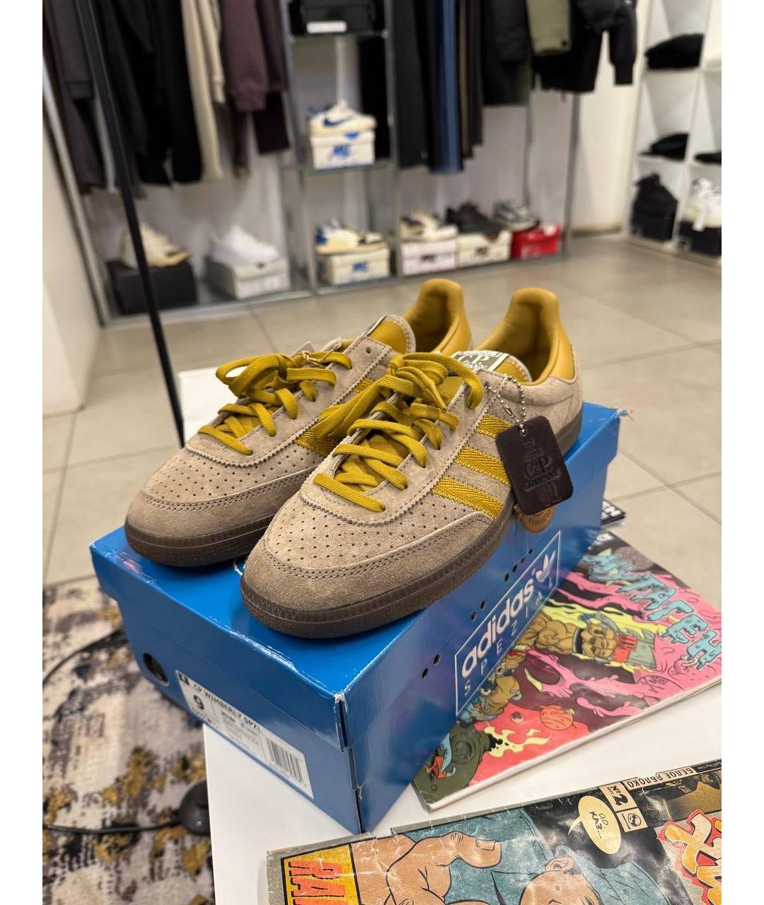 CP COMPANY Бежевые замшевые низкие кроссовки / кеды, фото 7