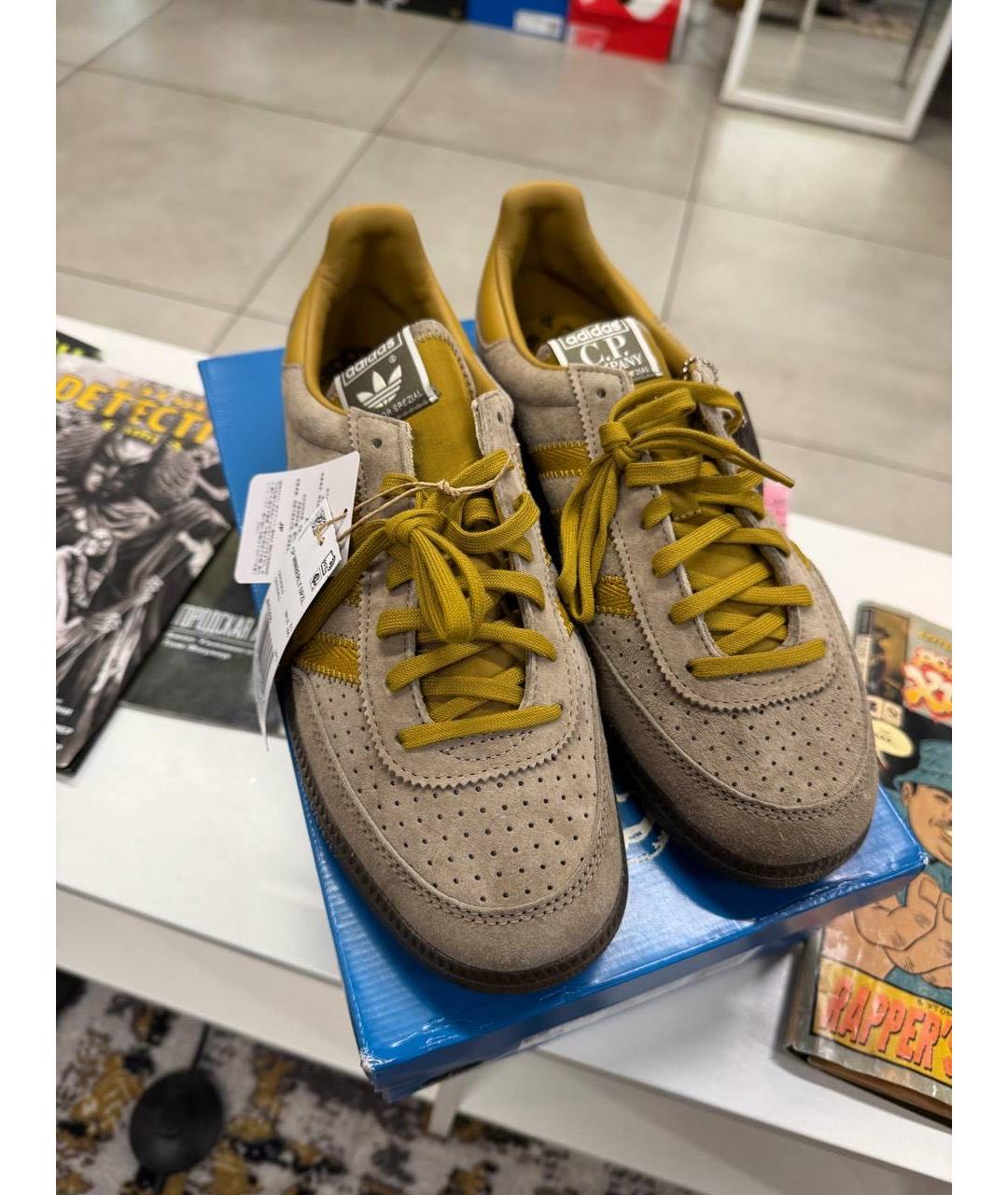 CP COMPANY Бежевые замшевые низкие кроссовки / кеды, фото 6