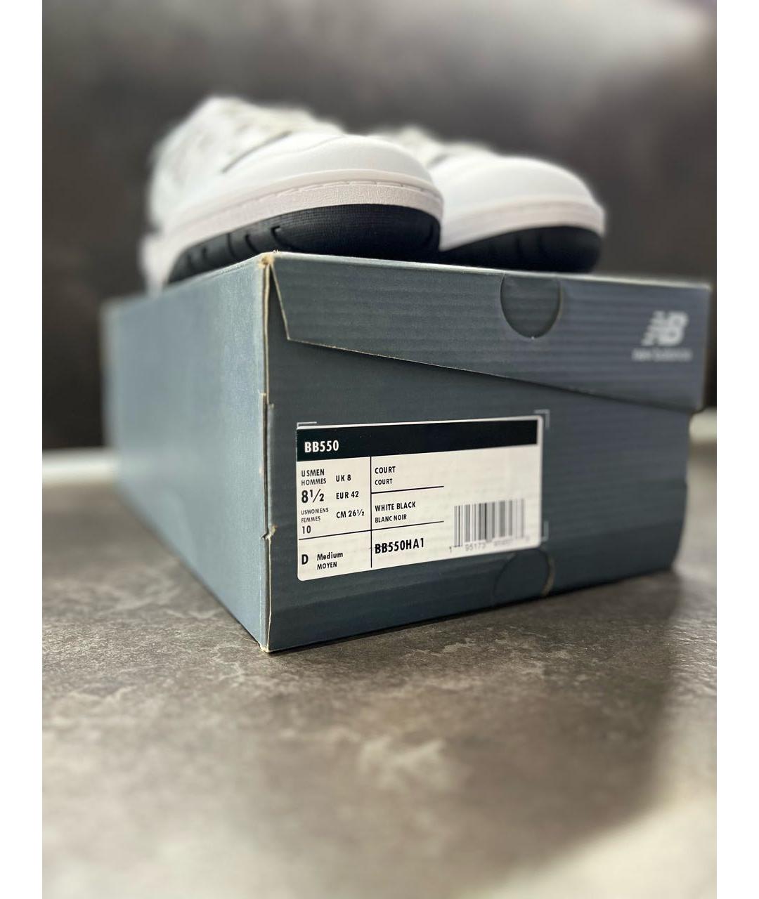 NEW BALANCE Белые низкие кроссовки / кеды из искусственной кожи, фото 6