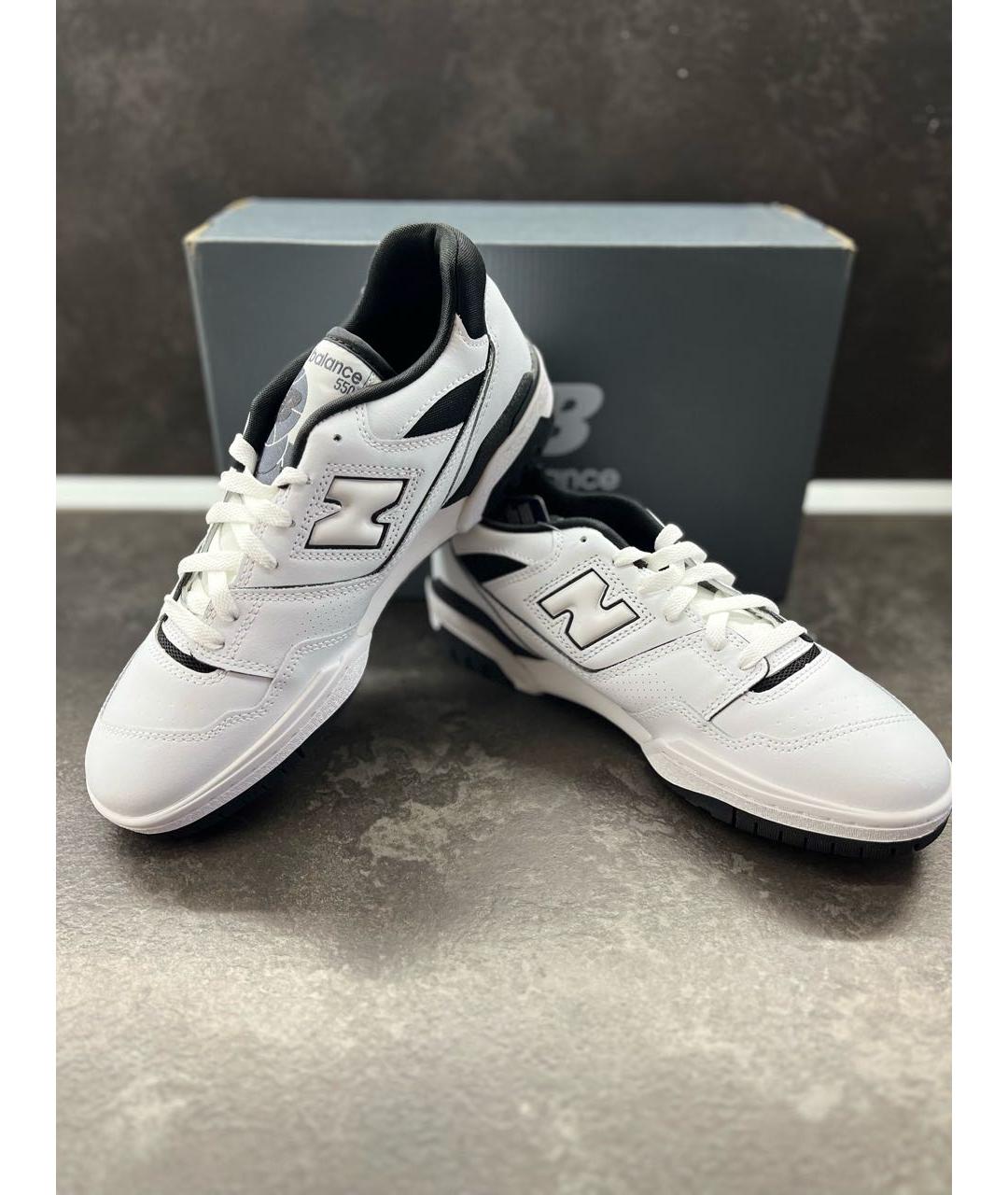 NEW BALANCE Белые низкие кроссовки / кеды из искусственной кожи, фото 2