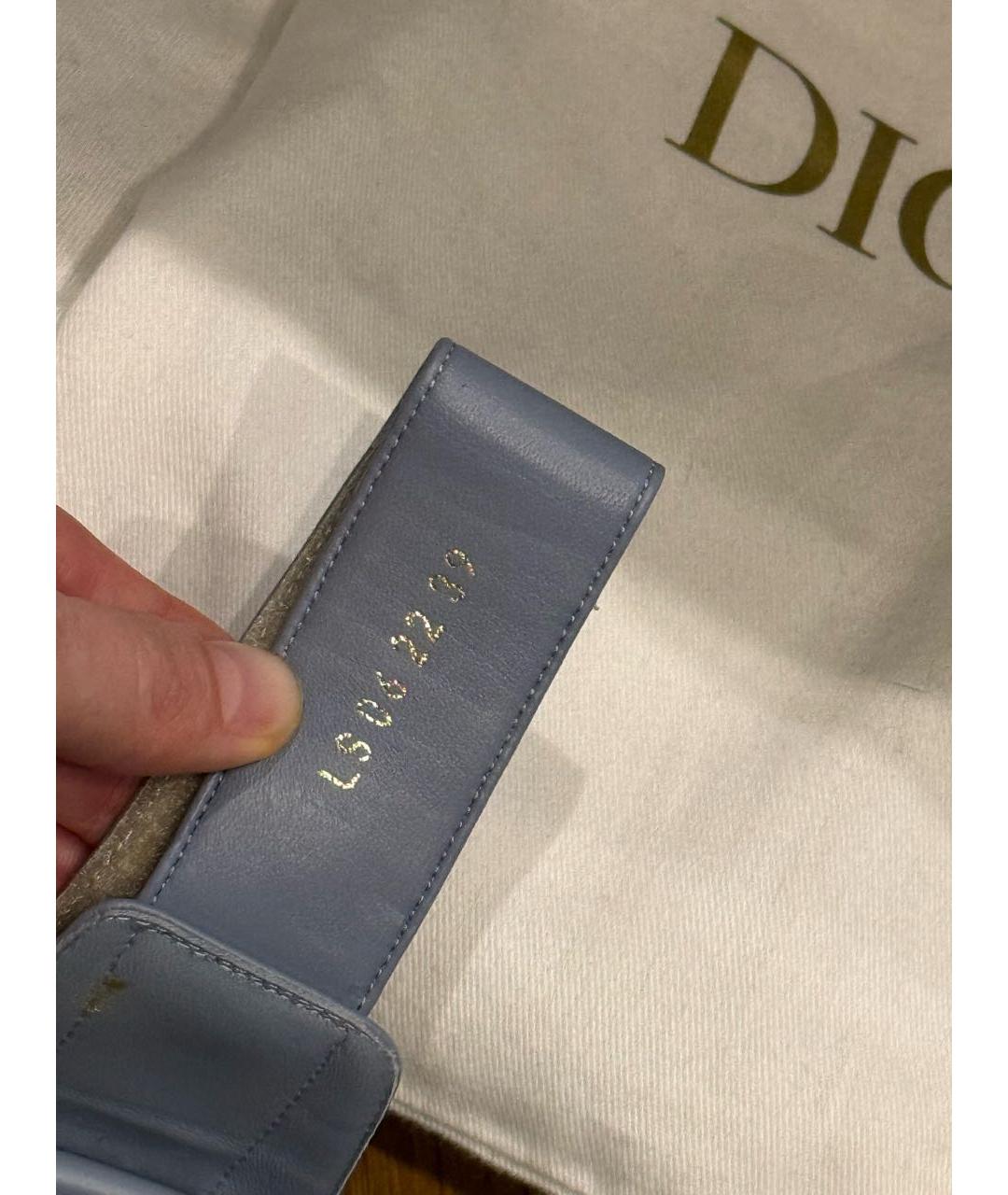 CHRISTIAN DIOR Голубые кожаные сандалии, фото 5