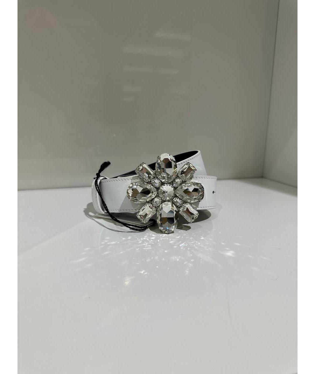 ALESSANDRA RICH Белый кожаный ремень, фото 2