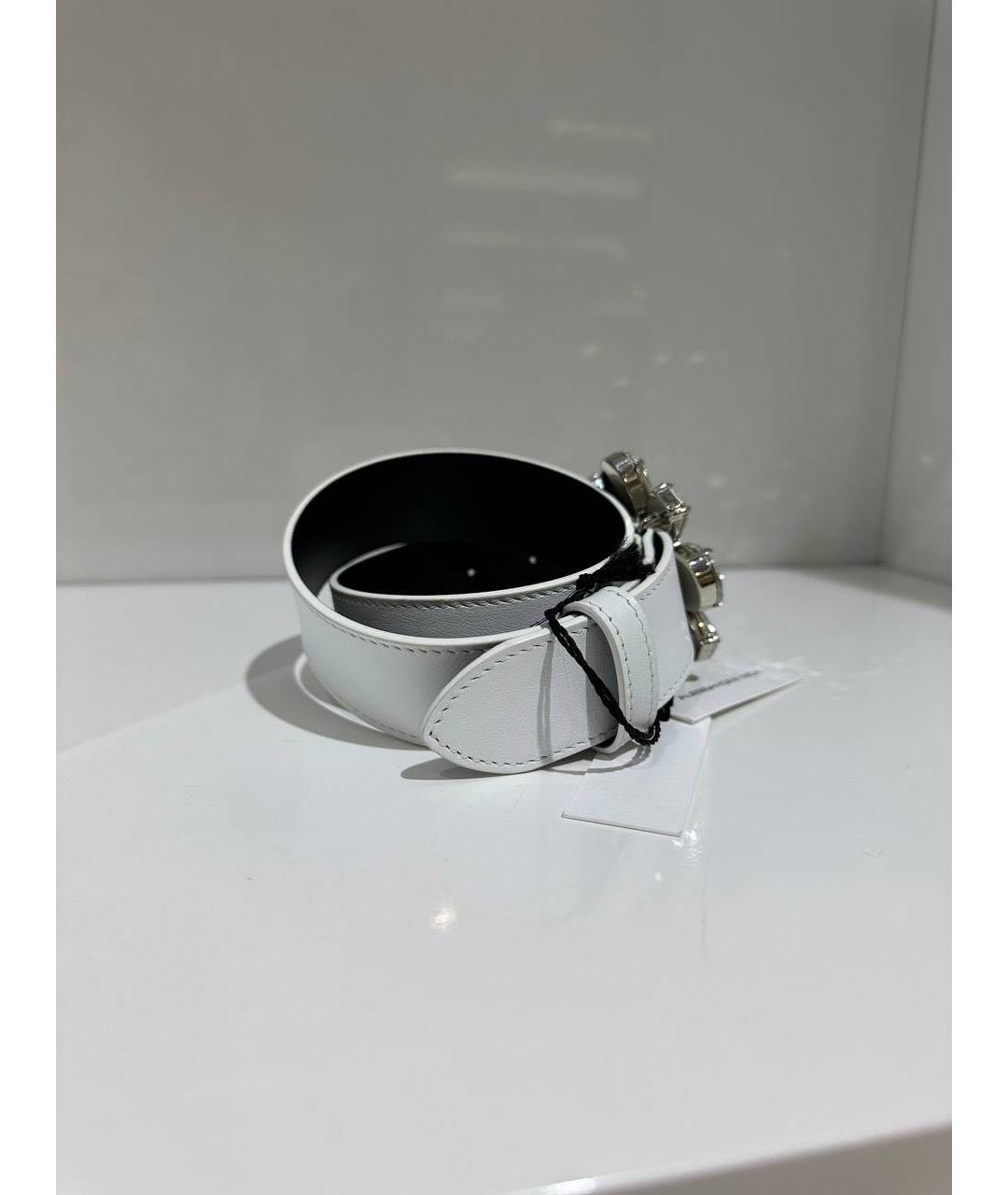 ALESSANDRA RICH Белый кожаный ремень, фото 3