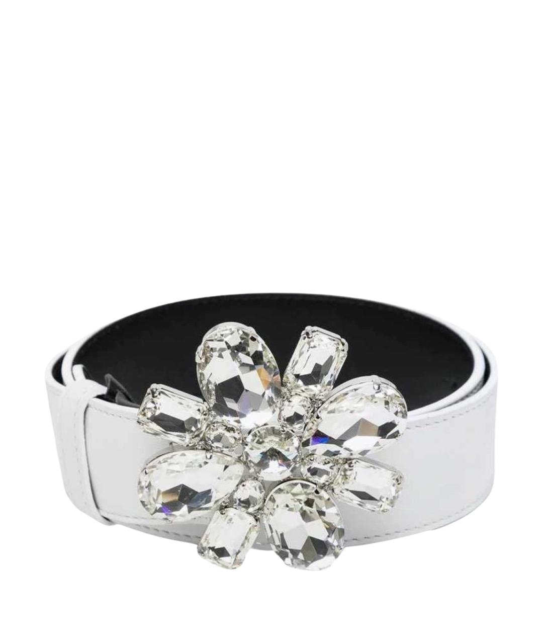 ALESSANDRA RICH Белый кожаный ремень, фото 1