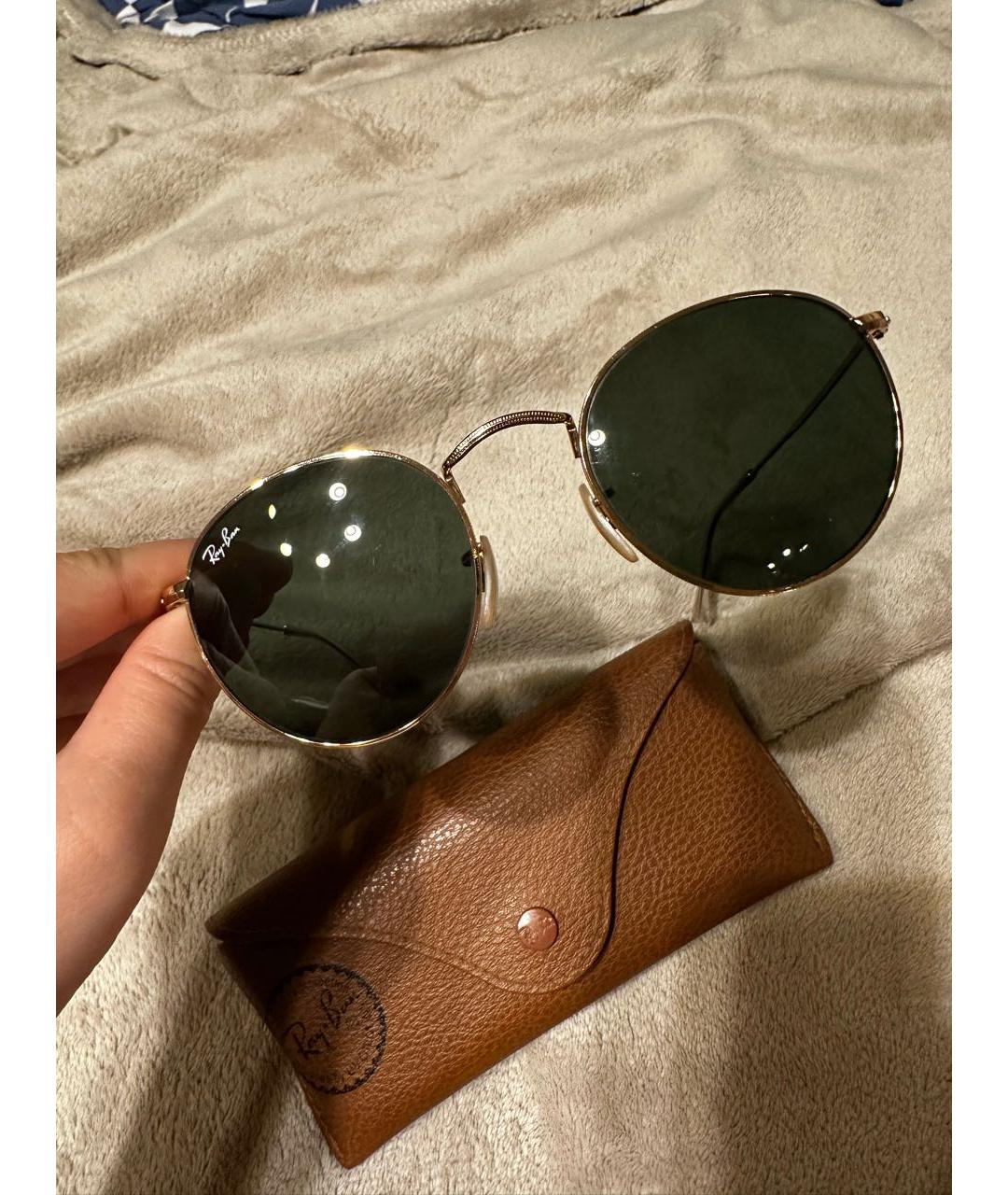 RAY BAN Зеленые металлические солнцезащитные очки, фото 3