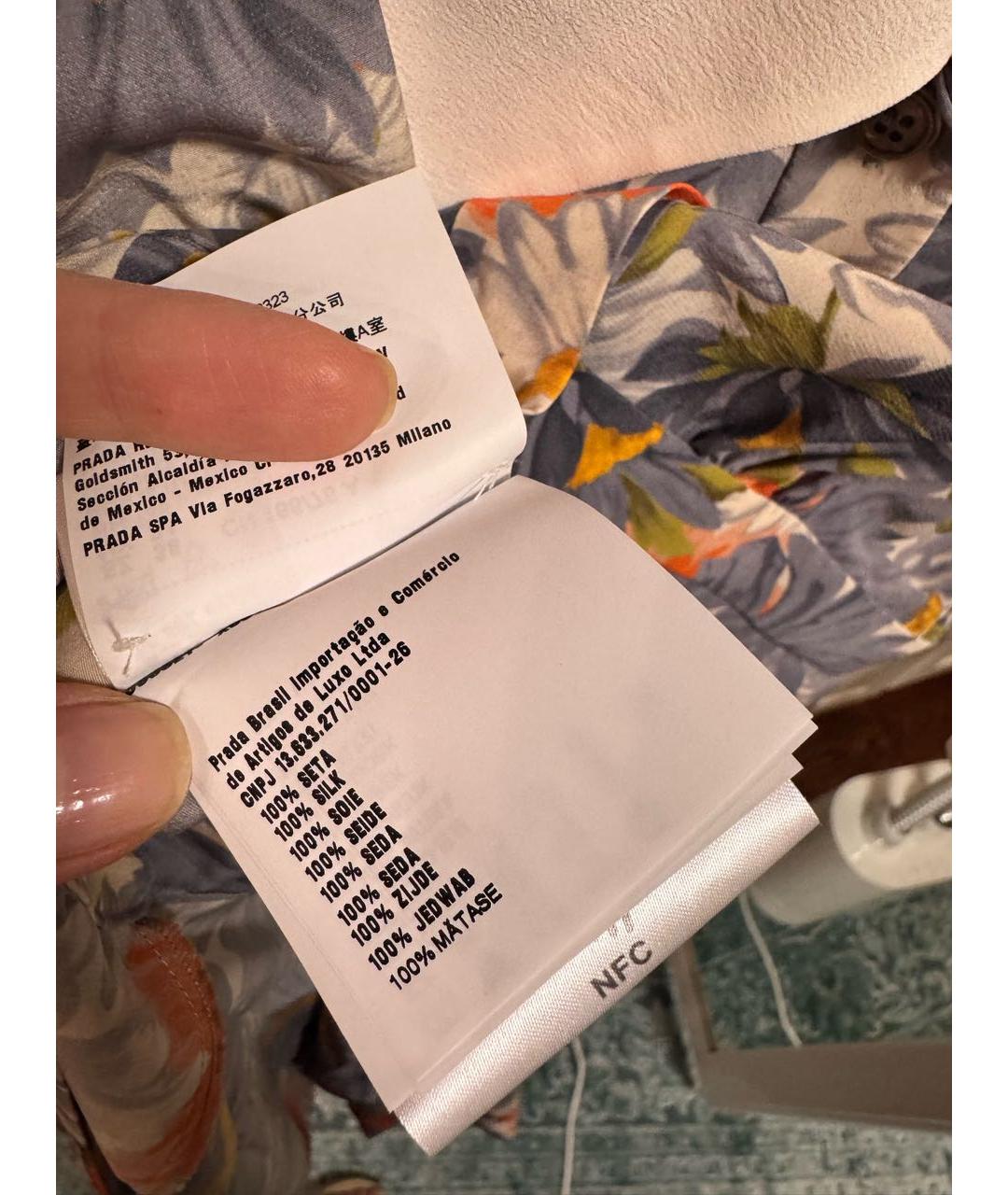 MIU MIU Голубое шелковое повседневное платье, фото 7