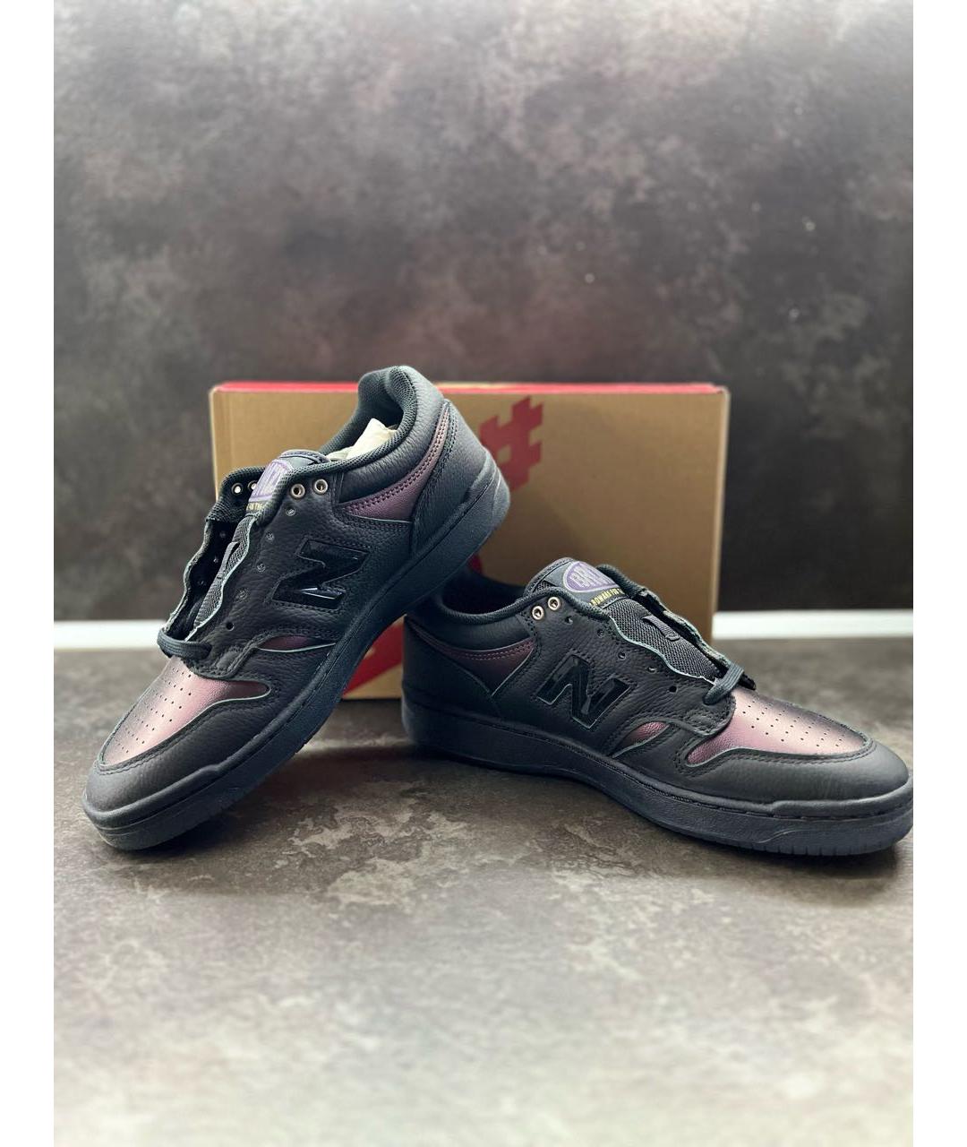 NEW BALANCE Черные низкие кроссовки / кеды из искусственной кожи, фото 2