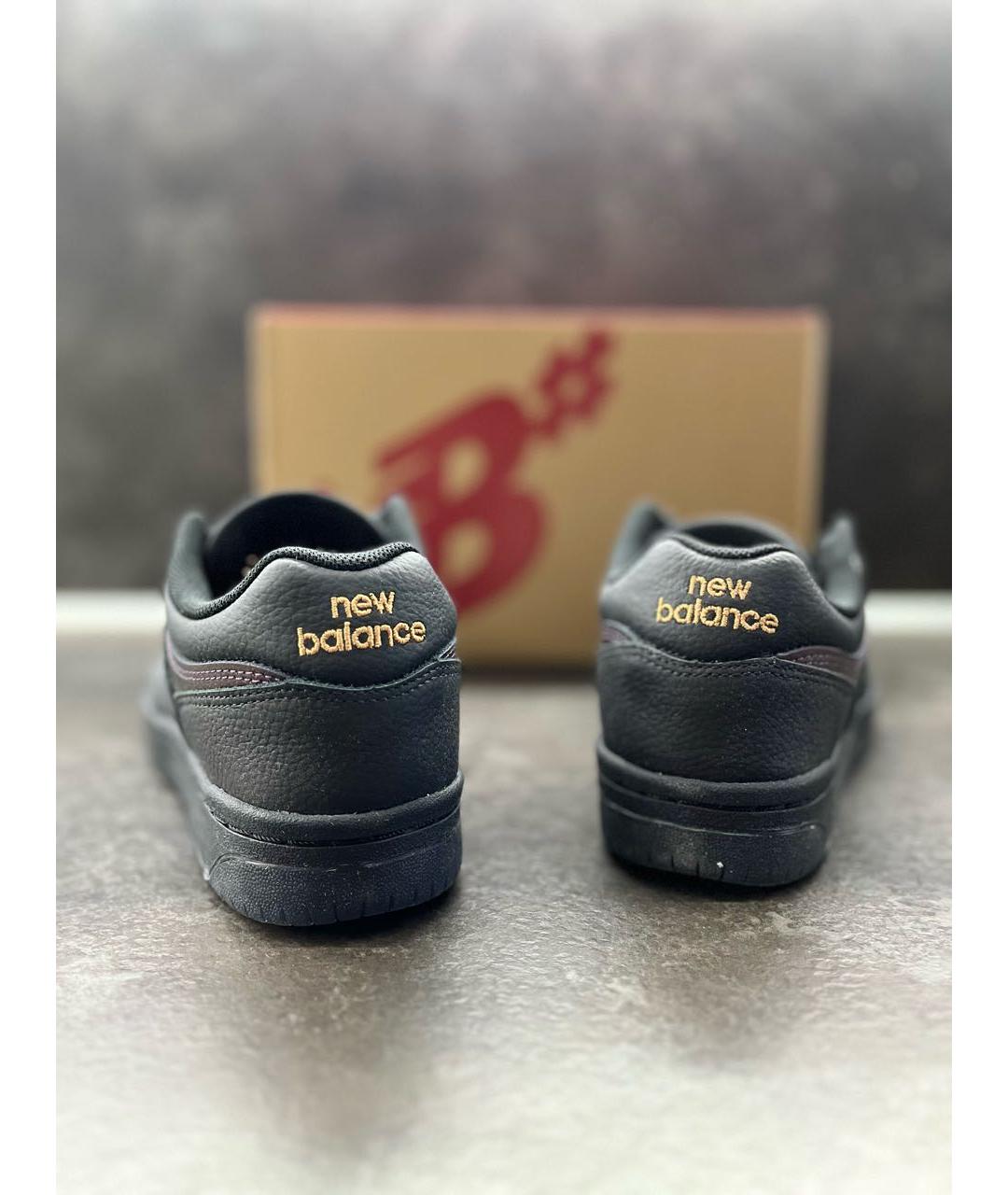 NEW BALANCE Черные низкие кроссовки / кеды из искусственной кожи, фото 4