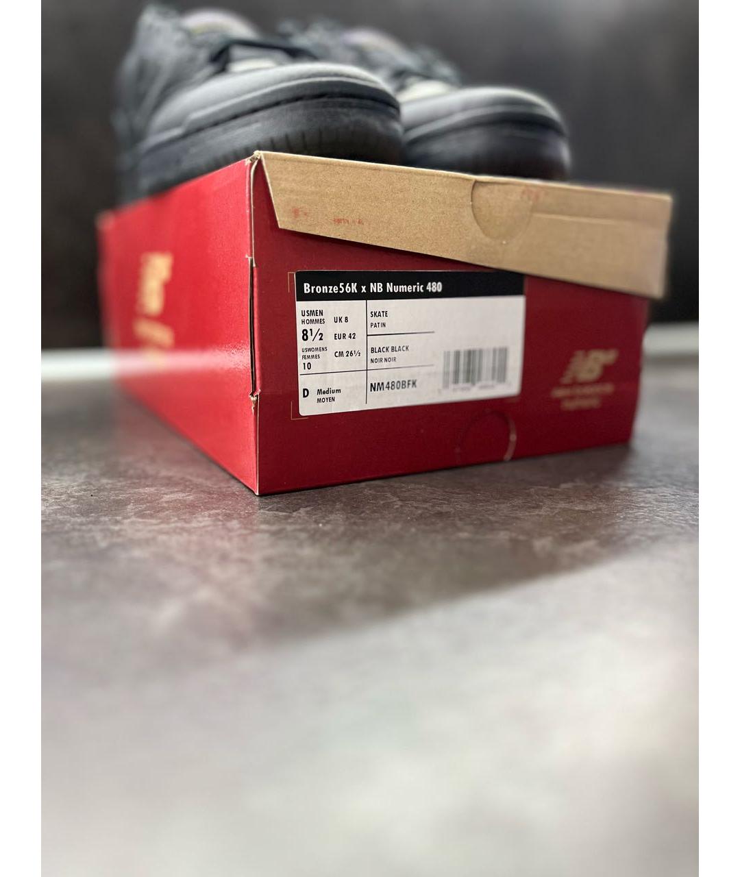 NEW BALANCE Черные низкие кроссовки / кеды из искусственной кожи, фото 6