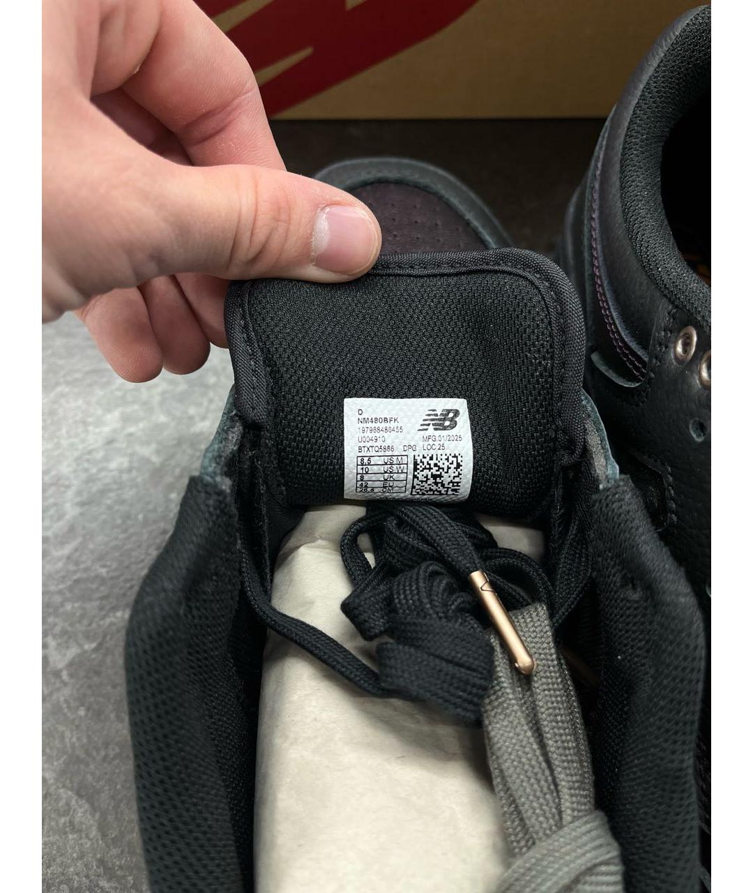 NEW BALANCE Черные низкие кроссовки / кеды из искусственной кожи, фото 5