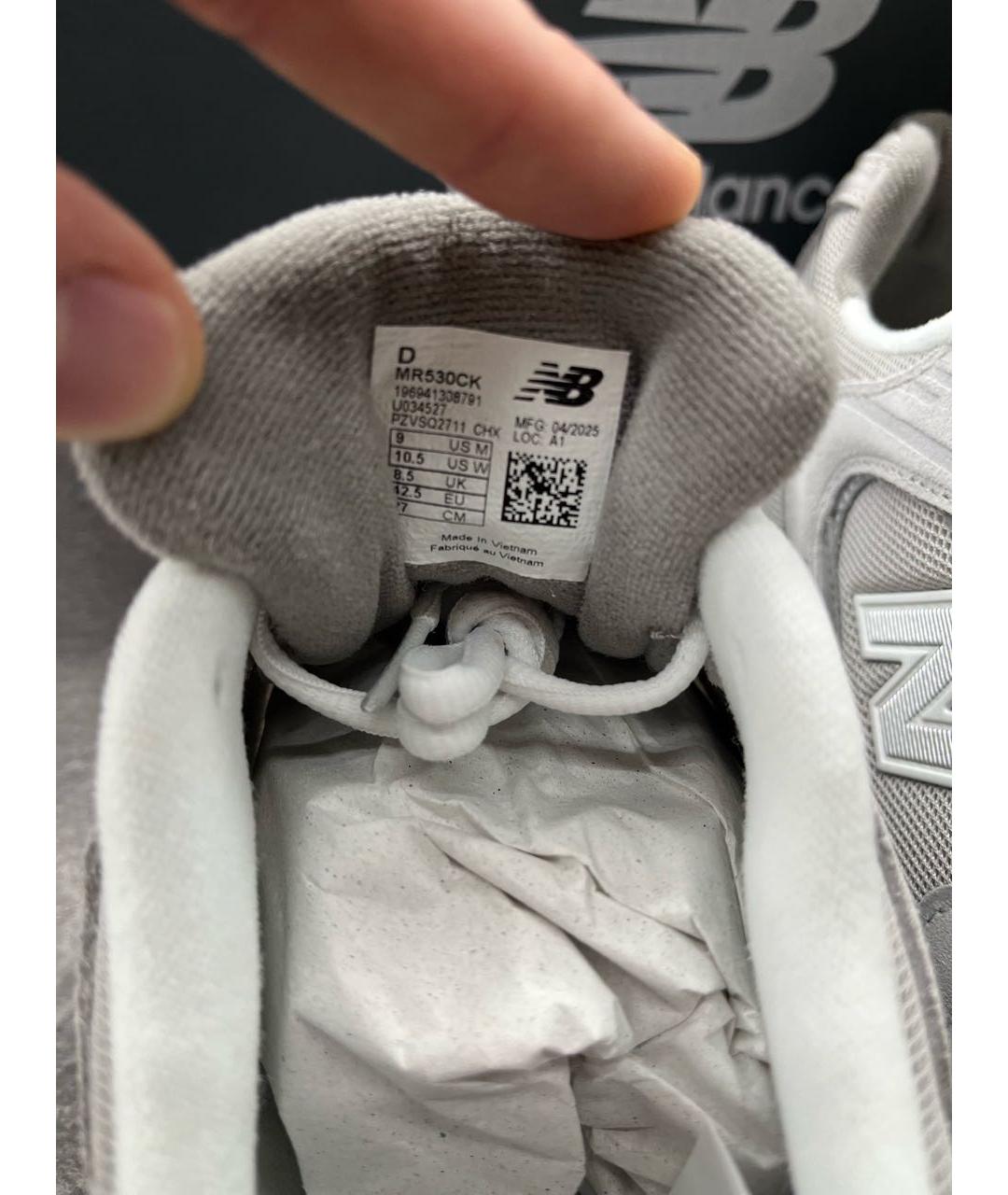 NEW BALANCE Серые синтетические низкие кроссовки / кеды, фото 5