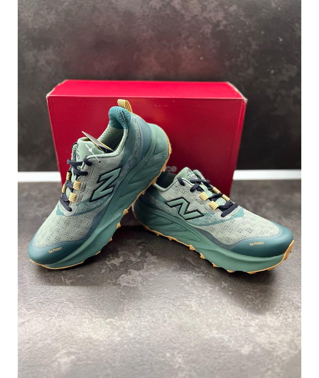 NEW BALANCE Зеленые синтетические низкие кроссовки / кеды, фото 2