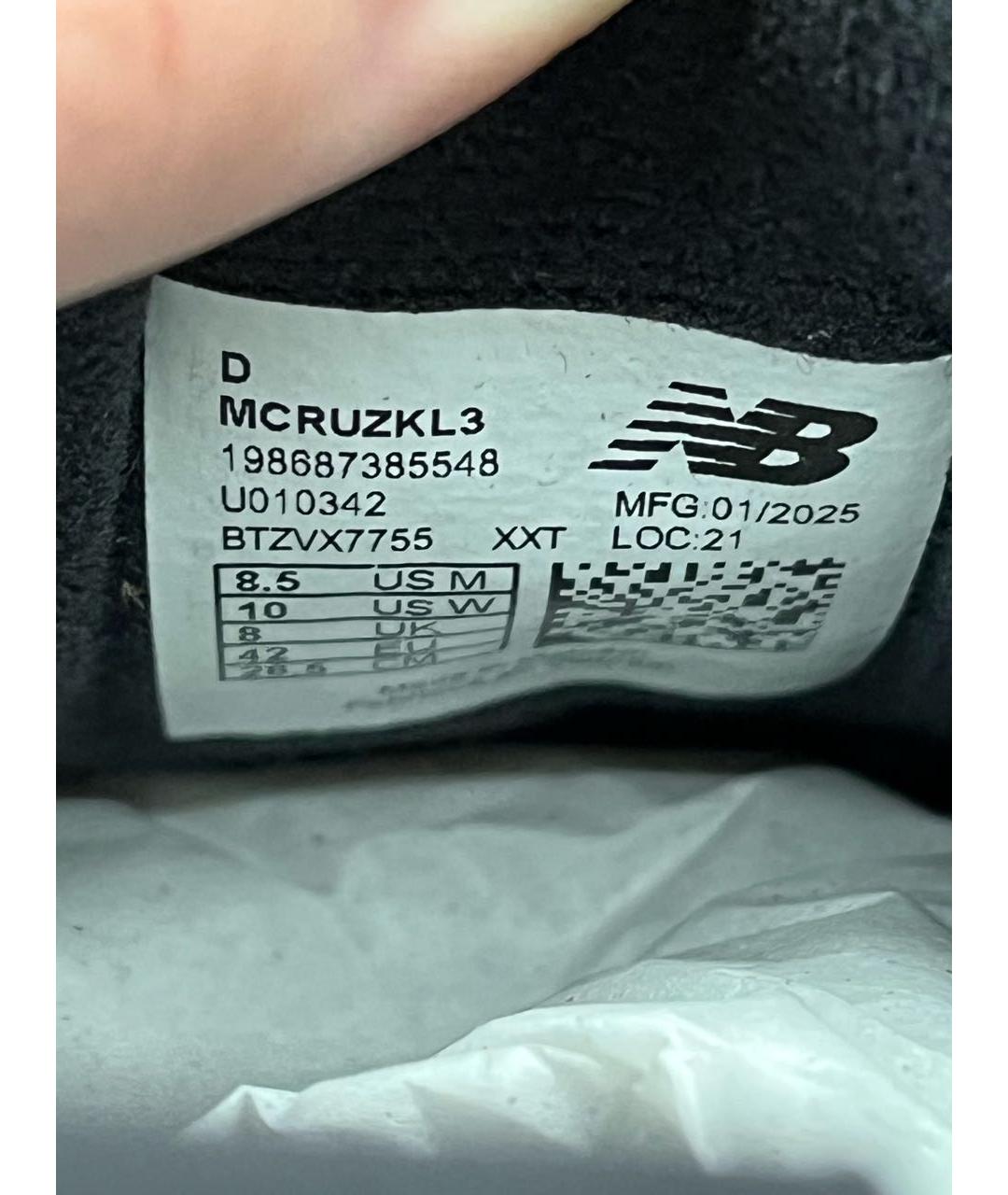 NEW BALANCE Черные синтетические низкие кроссовки / кеды, фото 5