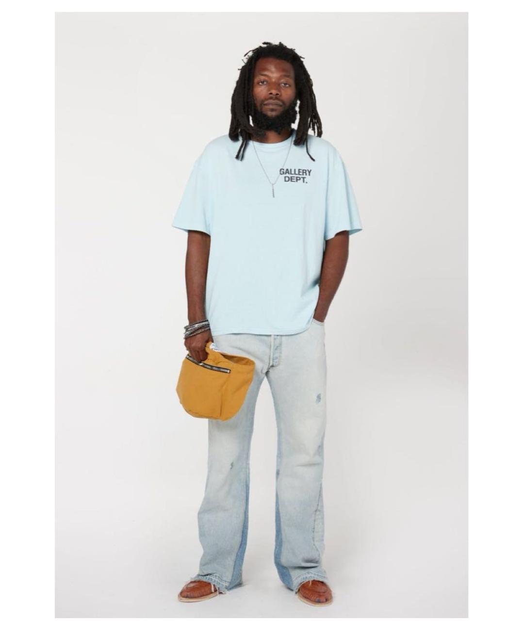 Gallery Dept Голубая хлопковая футболка, фото 3