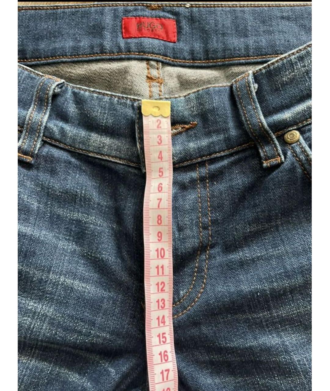 HUGO Синие хлопковые прямые джинсы, фото 7