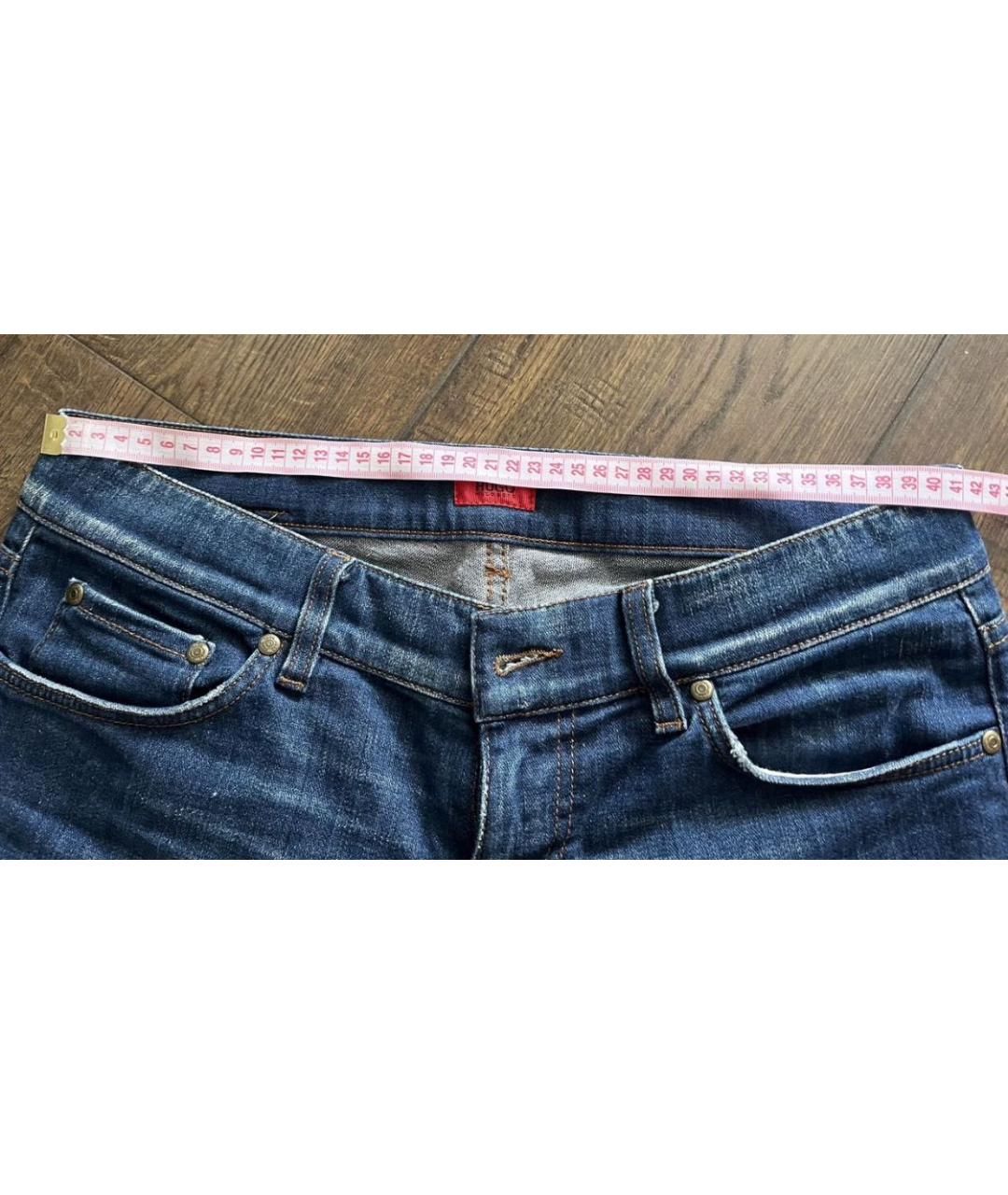 HUGO Синие хлопковые прямые джинсы, фото 6