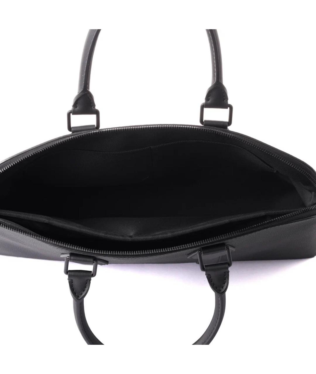 LOUIS VUITTON Черный кожаный портфель, фото 8