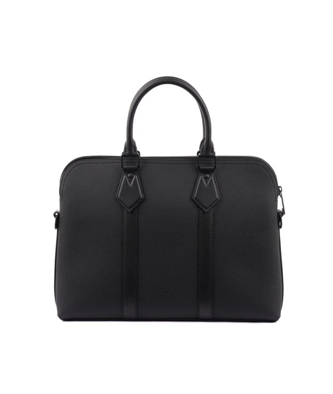 LOUIS VUITTON Черный кожаный портфель, фото 4