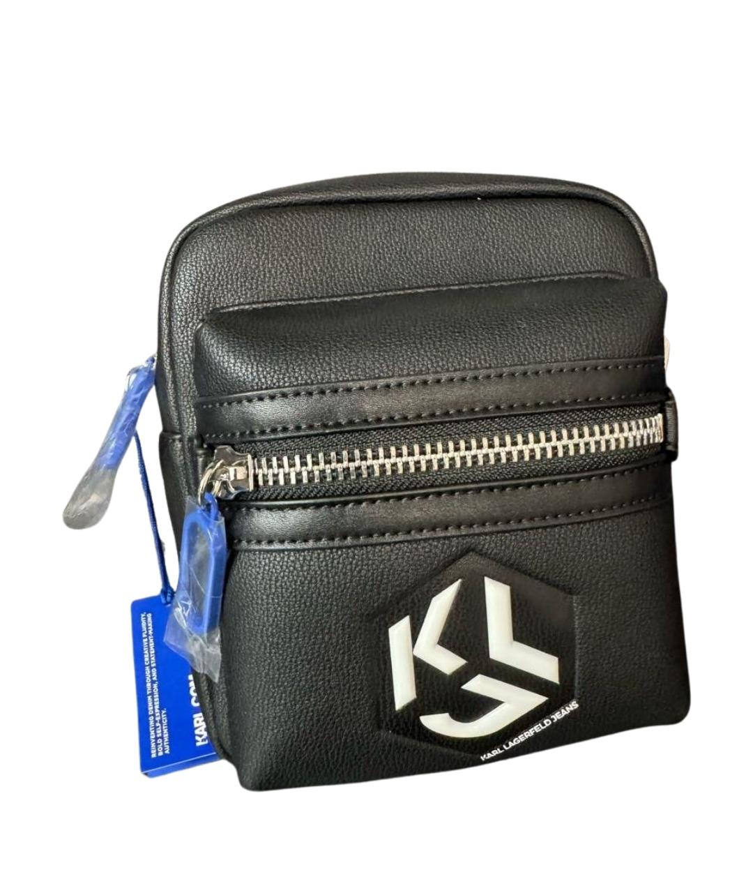 KARL LAGERFELD Черная сумка на плечо из искусственной кожи, фото 1