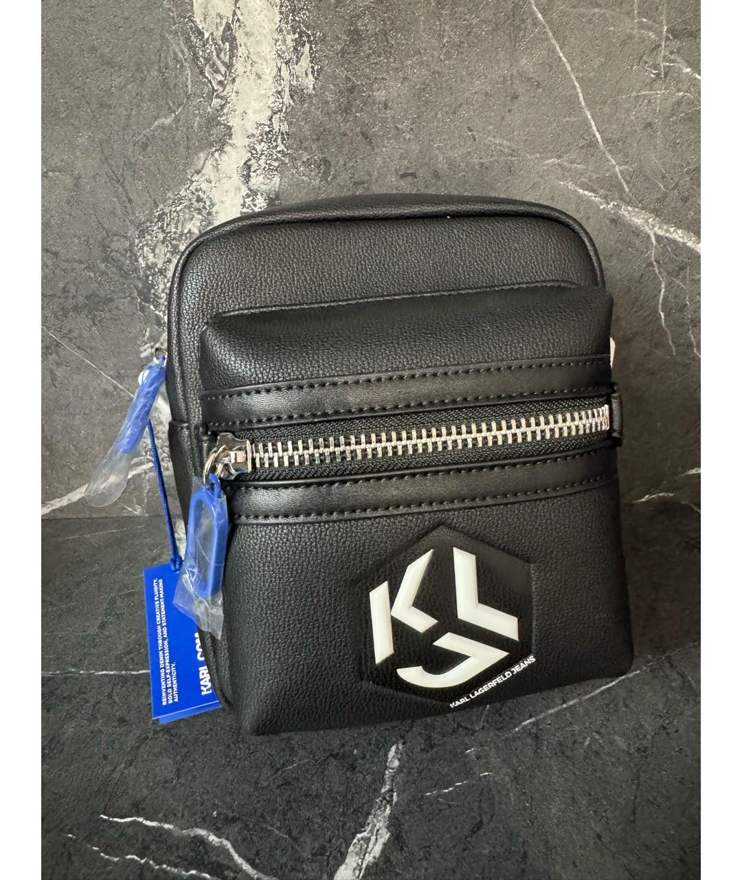 KARL LAGERFELD Черная сумка на плечо из искусственной кожи, фото 9