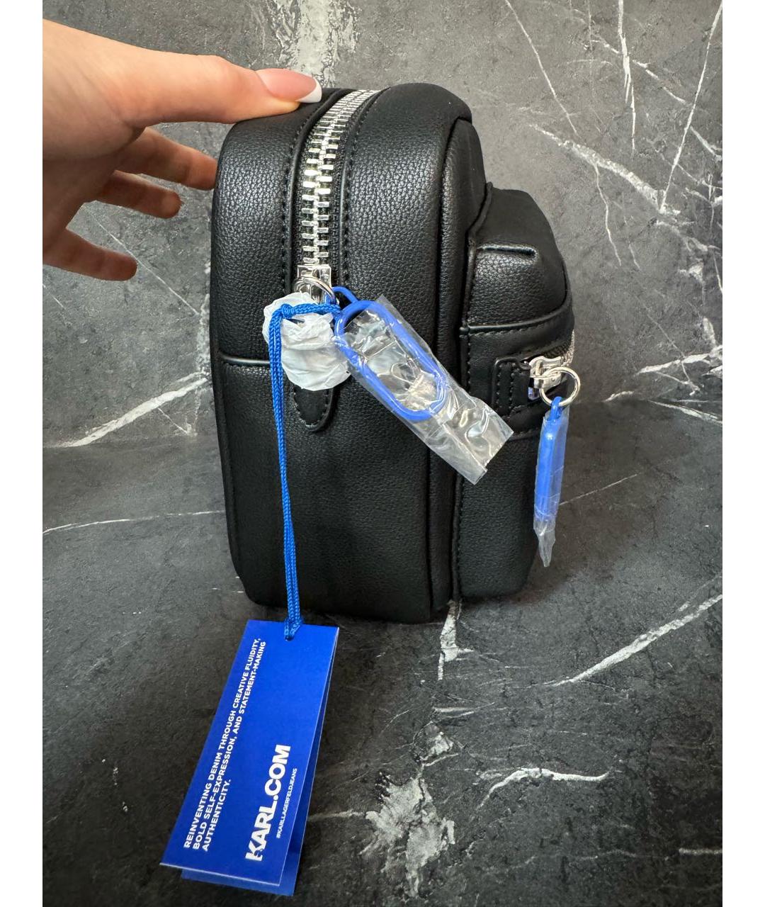 KARL LAGERFELD Черная сумка на плечо из искусственной кожи, фото 2