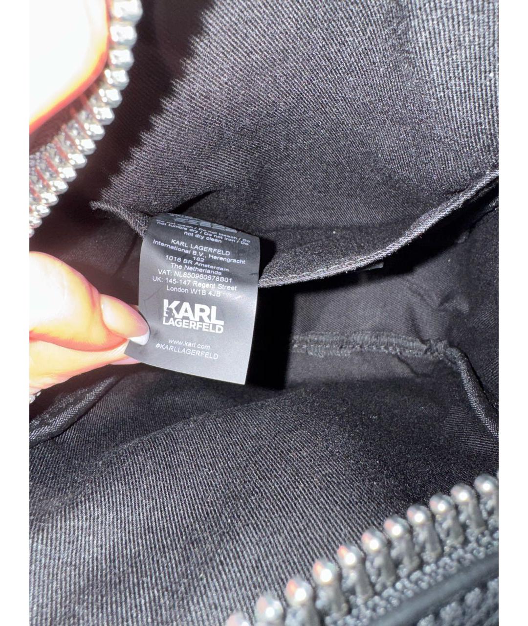 KARL LAGERFELD Черная сумка на плечо из искусственной кожи, фото 6