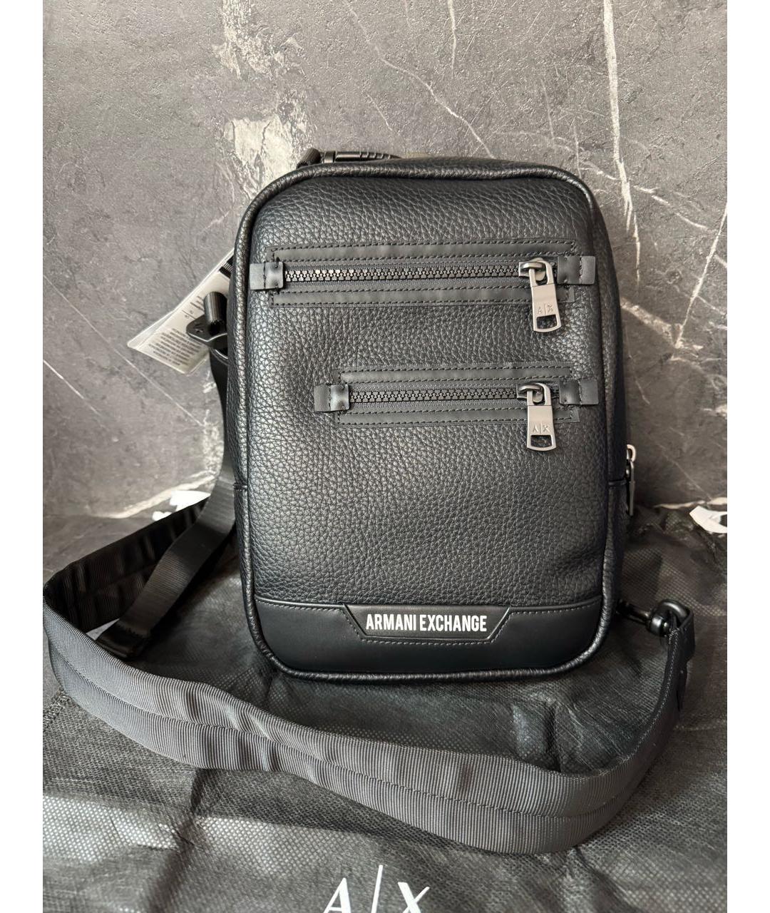 ARMANI EXCHANGE Черная сумка на плечо из искусственной кожи, фото 9