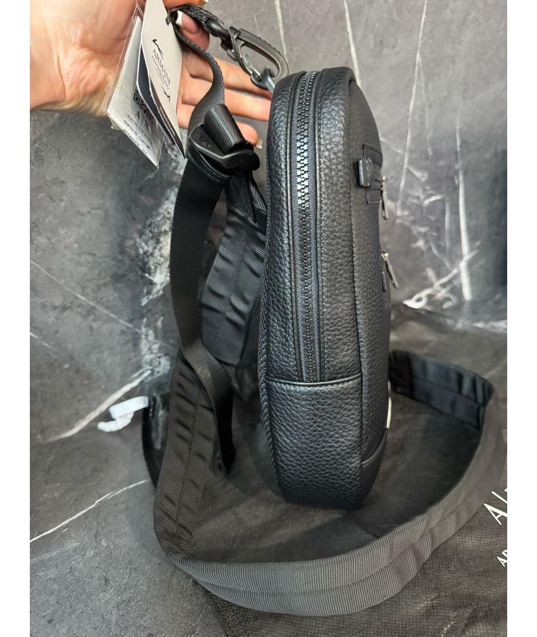 ARMANI EXCHANGE Черная сумка на плечо из искусственной кожи, фото 2