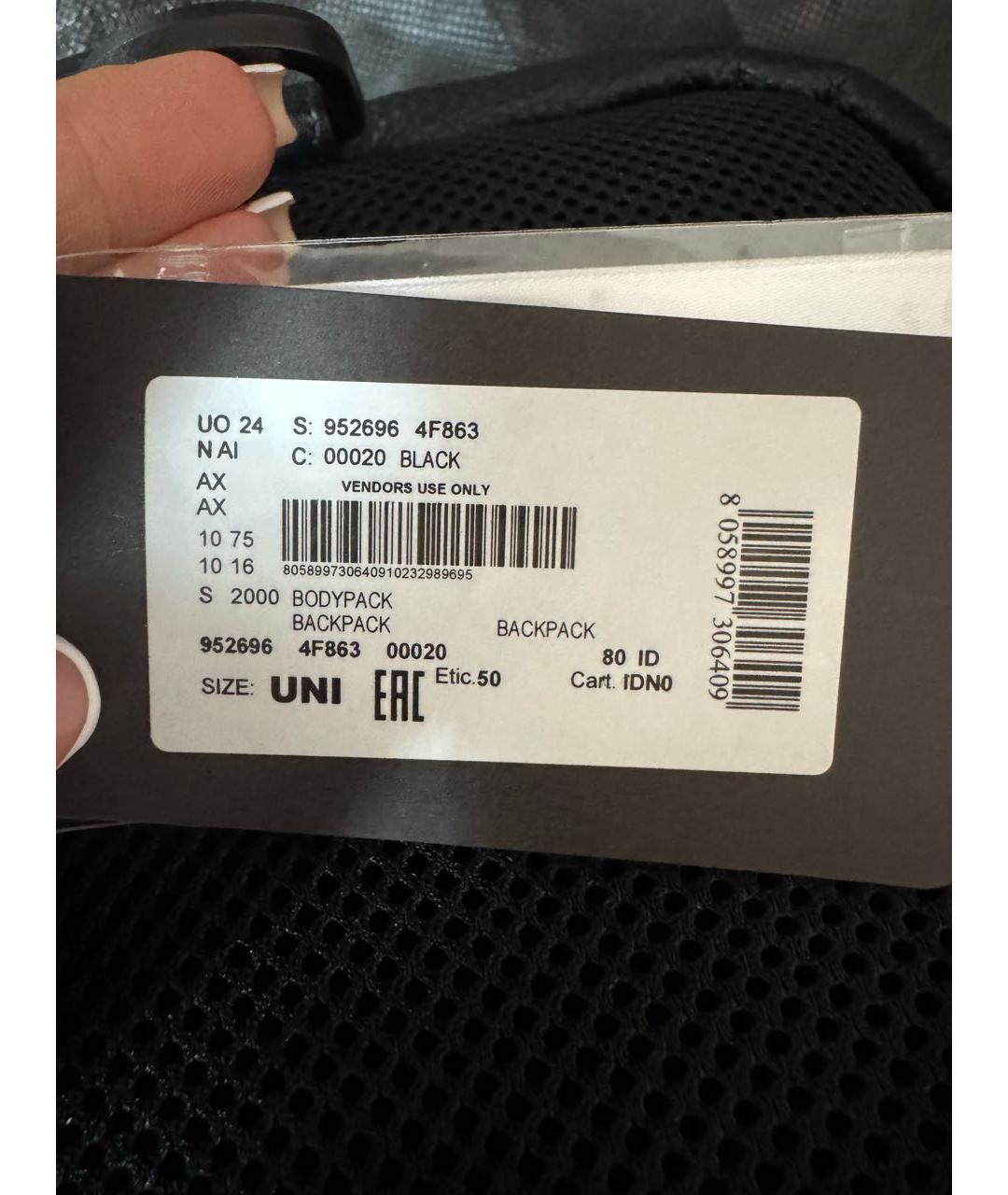 ARMANI EXCHANGE Черная сумка на плечо из искусственной кожи, фото 8