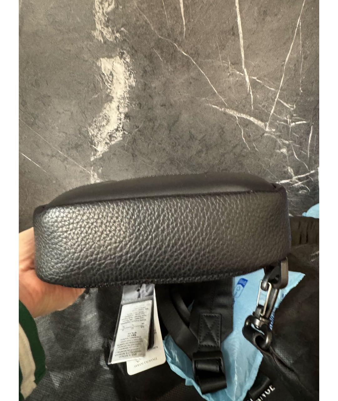 ARMANI EXCHANGE Черная сумка на плечо из искусственной кожи, фото 5