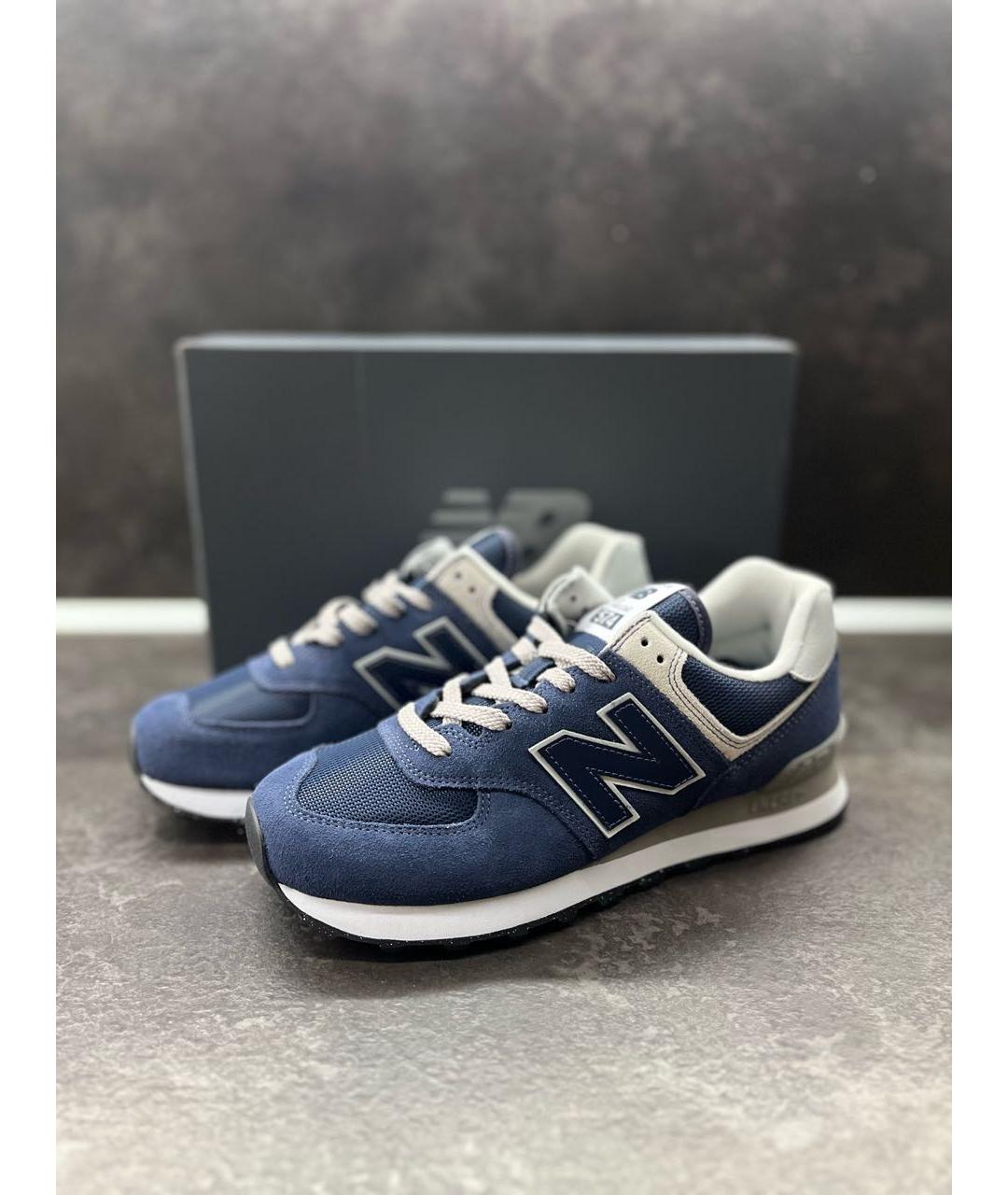 NEW BALANCE Темно-синие замшевые низкие кроссовки / кеды, фото 7