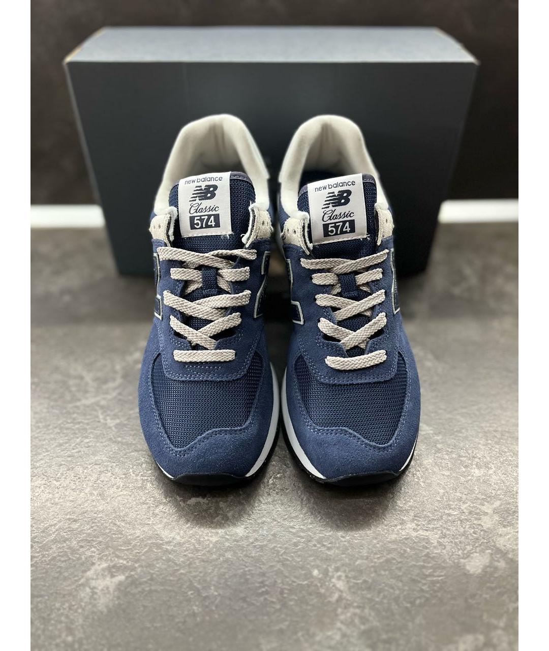 NEW BALANCE Темно-синие замшевые низкие кроссовки / кеды, фото 3