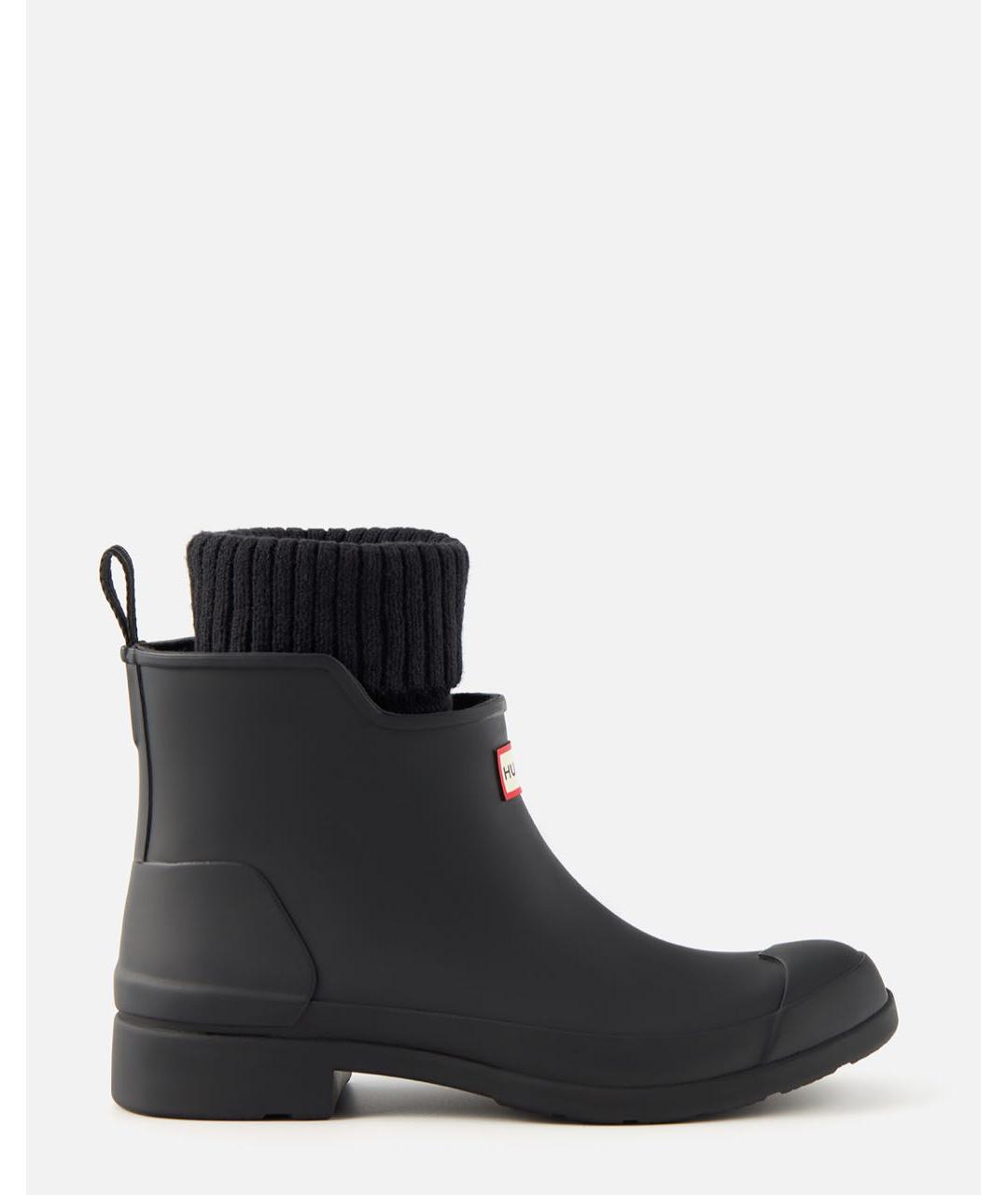 HUNTER Черные резиновые полусапоги, фото 5