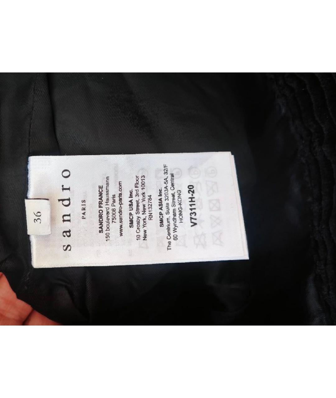 SANDRO Черный хлопковый жакет/пиджак, фото 5