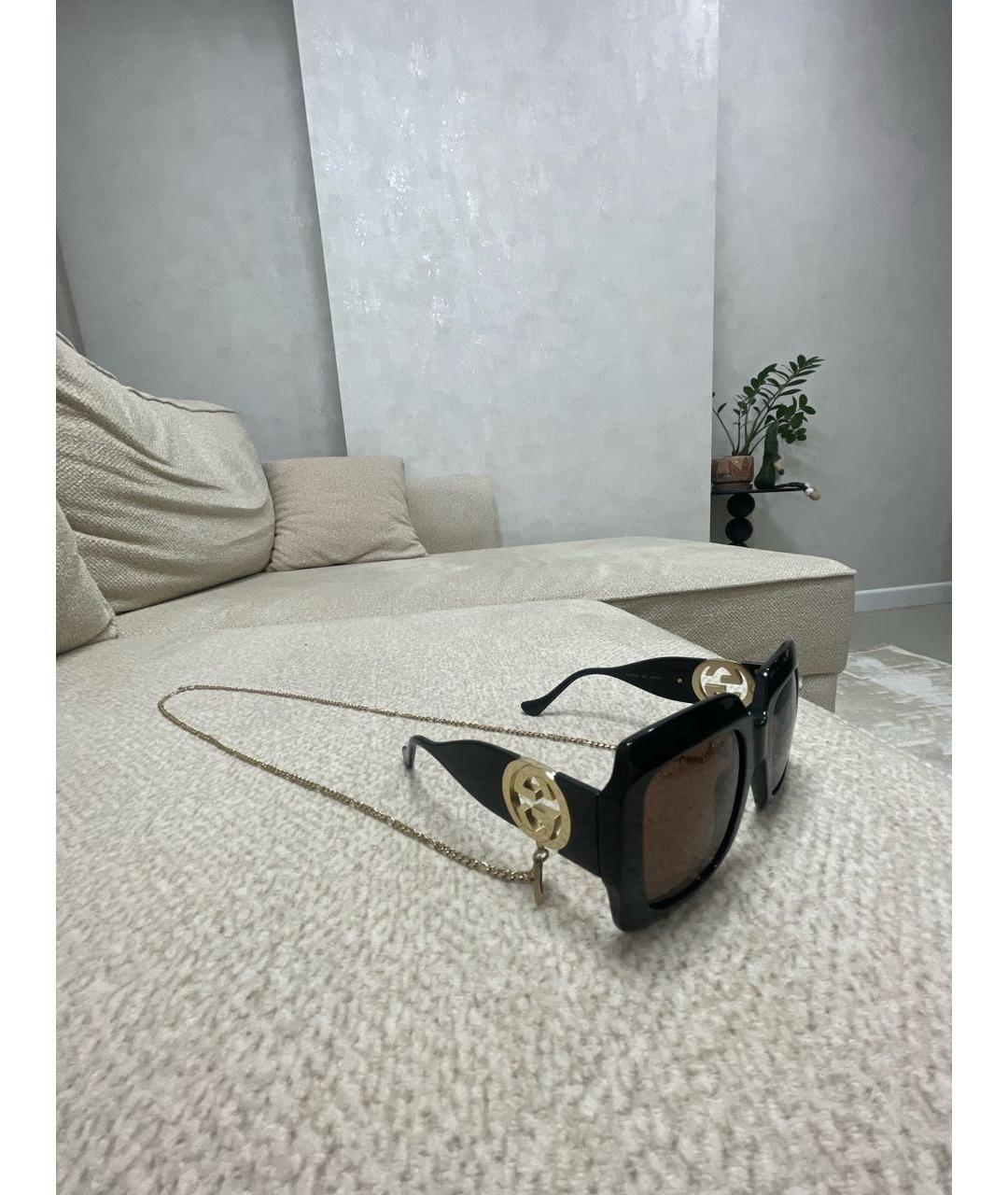 GUCCI Черные пластиковые солнцезащитные очки, фото 2