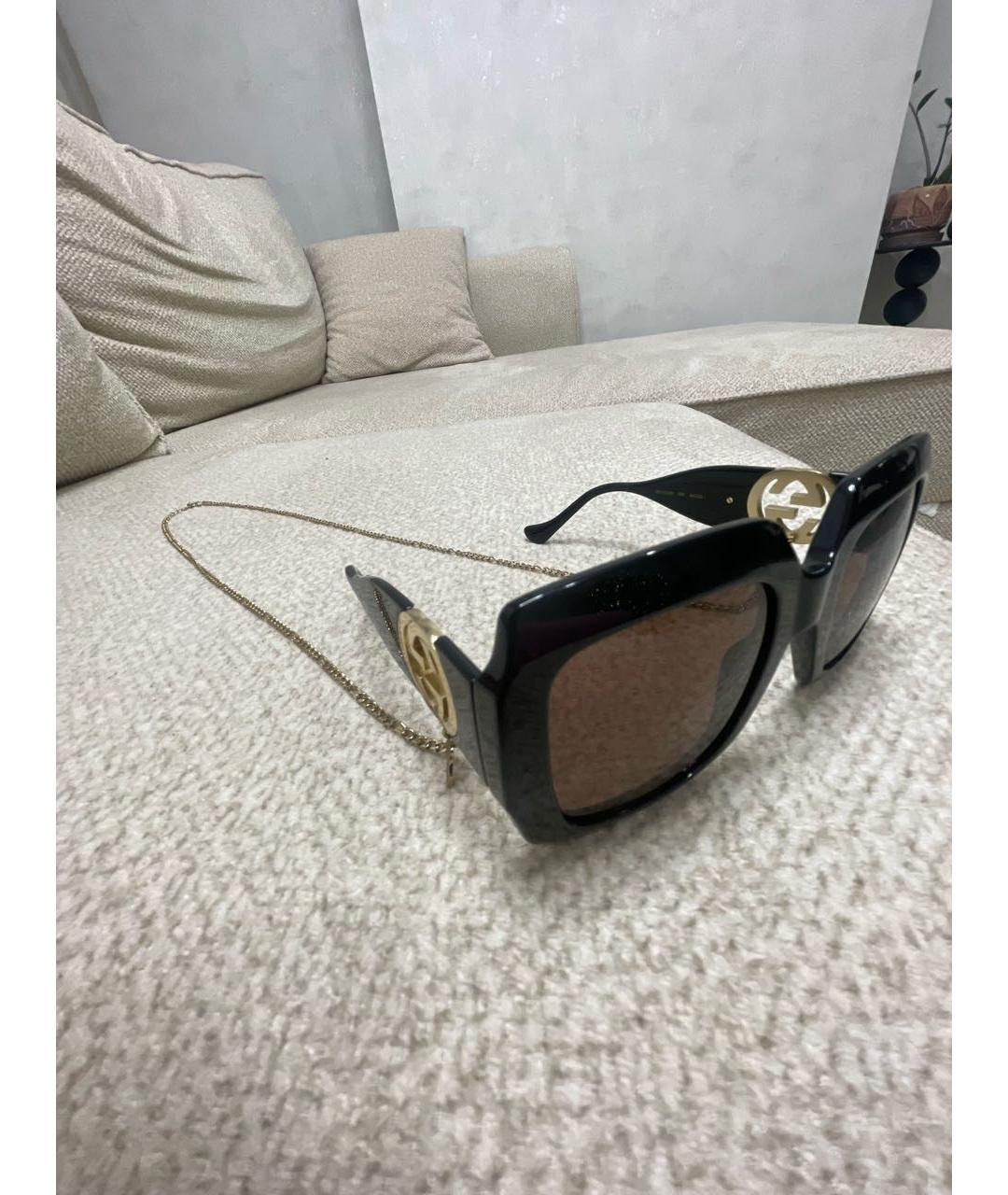 GUCCI Черные пластиковые солнцезащитные очки, фото 3