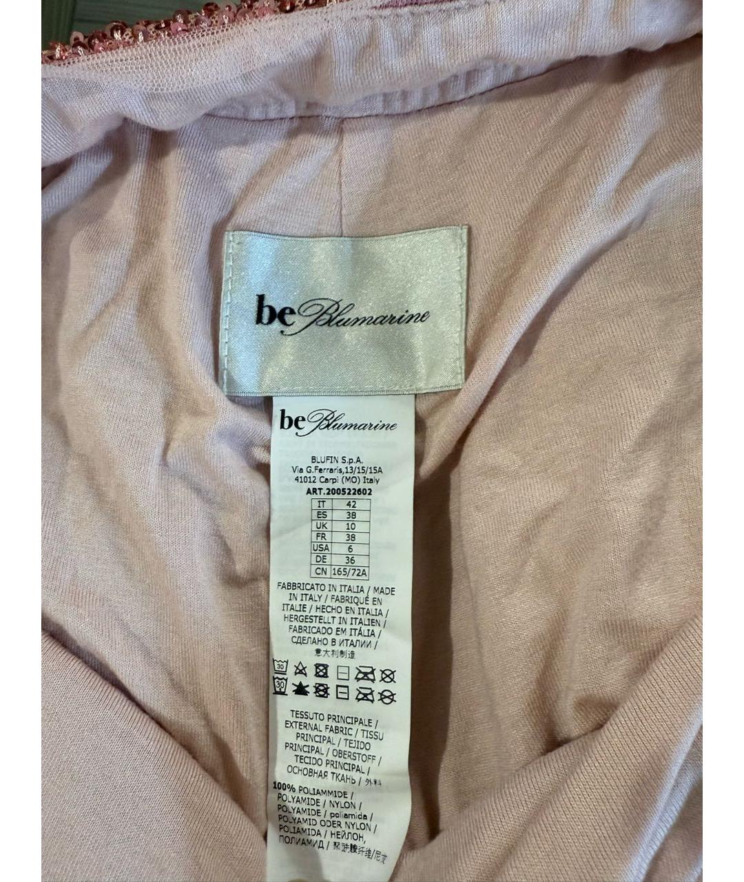 BLUMARINE Розовые полиэстеровые брюки широкие, фото 2